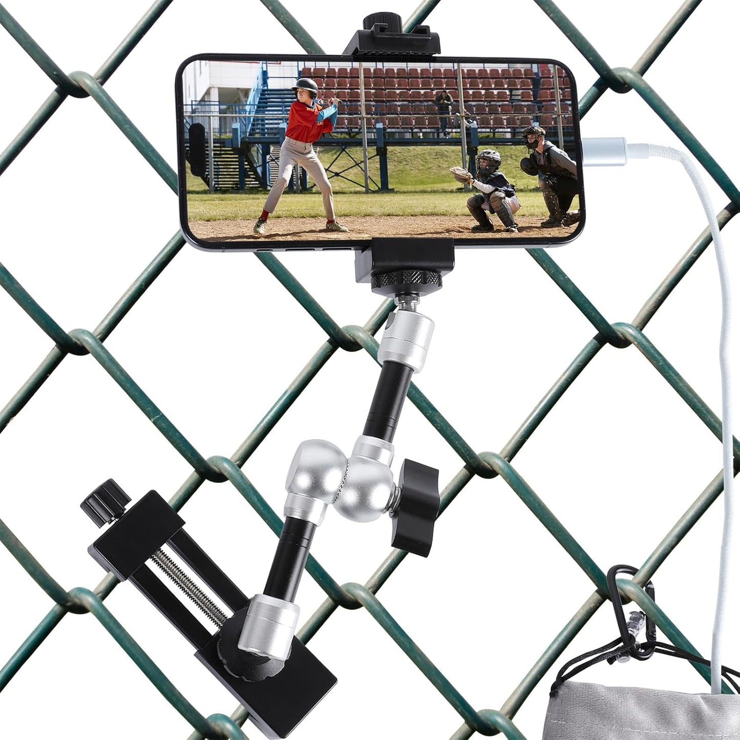 FPN Camera Fence Mount for Live Streaming, Fence Phone Holder Mounting Kit for Game Changer to Recording