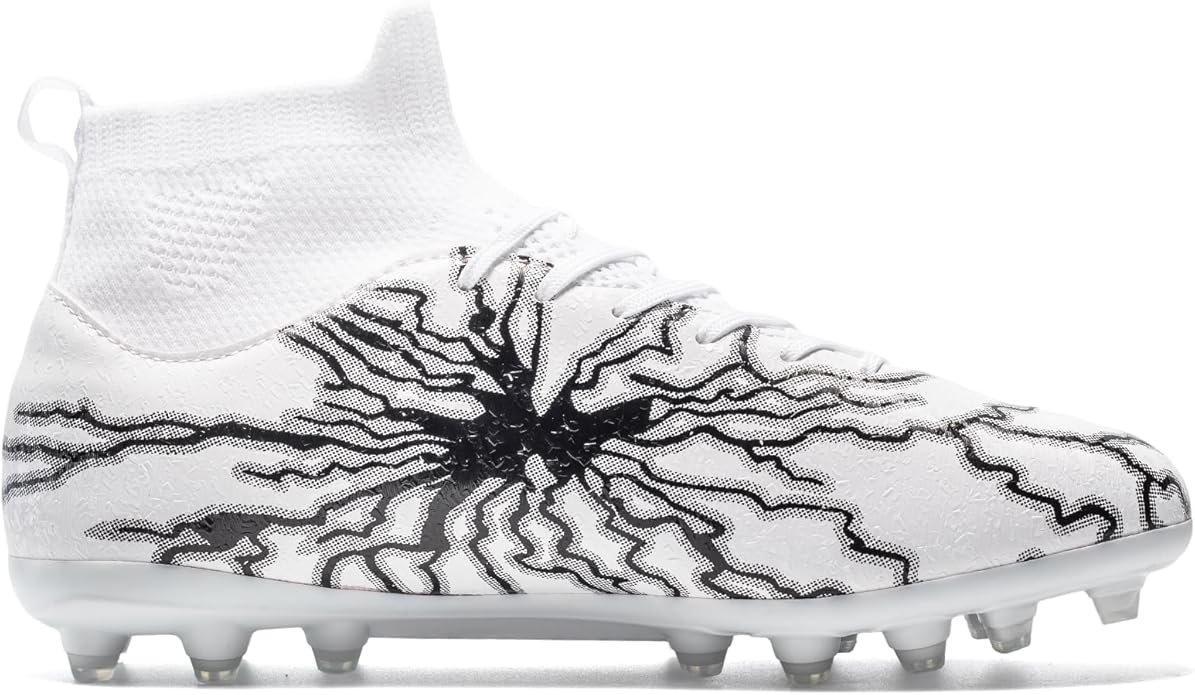 Kids Soccer Cleats Boys Girls Training Football Cleats Youth High-top Soccer Shoes for Little/Big Professional Athletic Outdoor Football Shoes