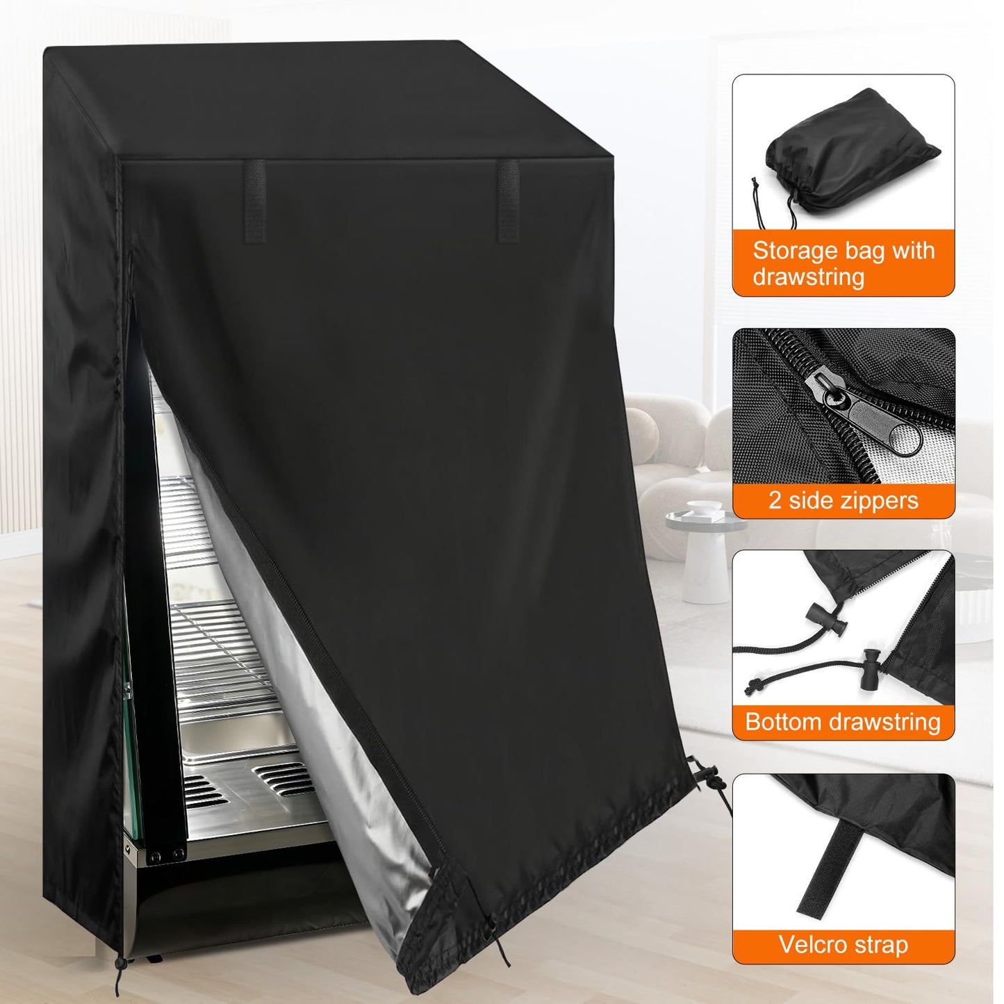 Velieta Commercial Food Warmer Display Fridge Cover 25.59"x24.8"x36.2"