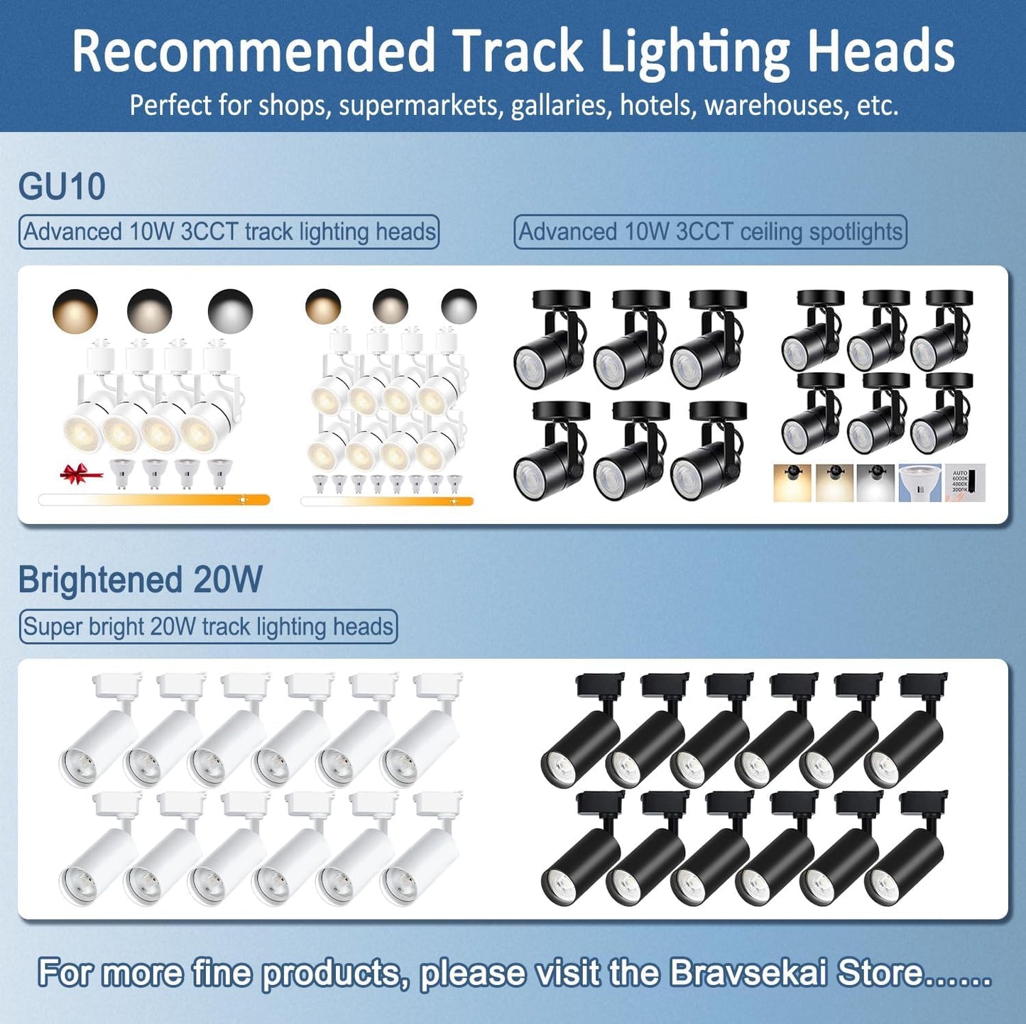 Skiennix H Type Track Lighting Connector - Flexible White 3-Wire Adjustable Accessory