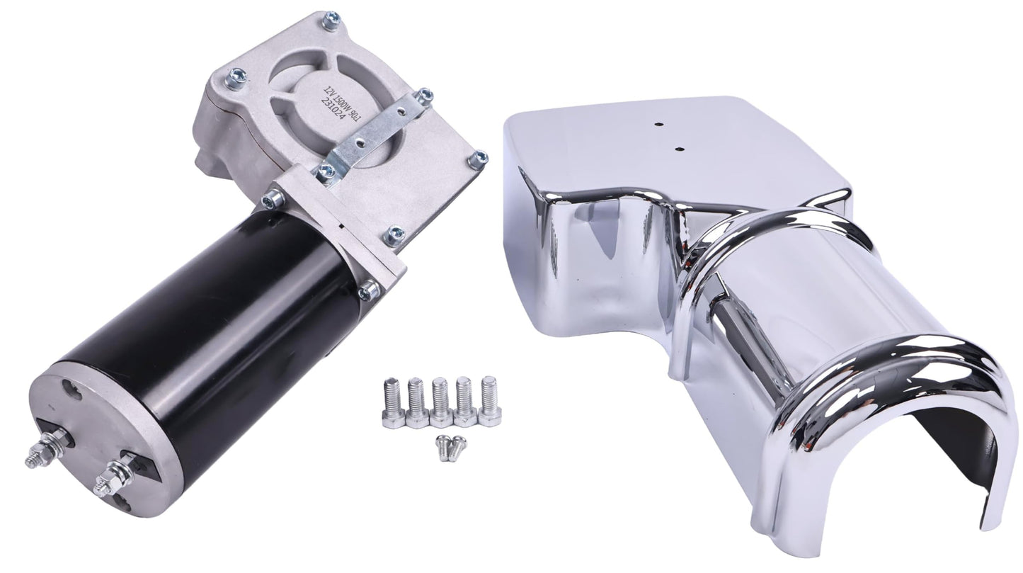 Solarhome 12V 2.0 HP 90:1 1500 Watt Dump Truck Roll Tarp Motor with Chrome Cover