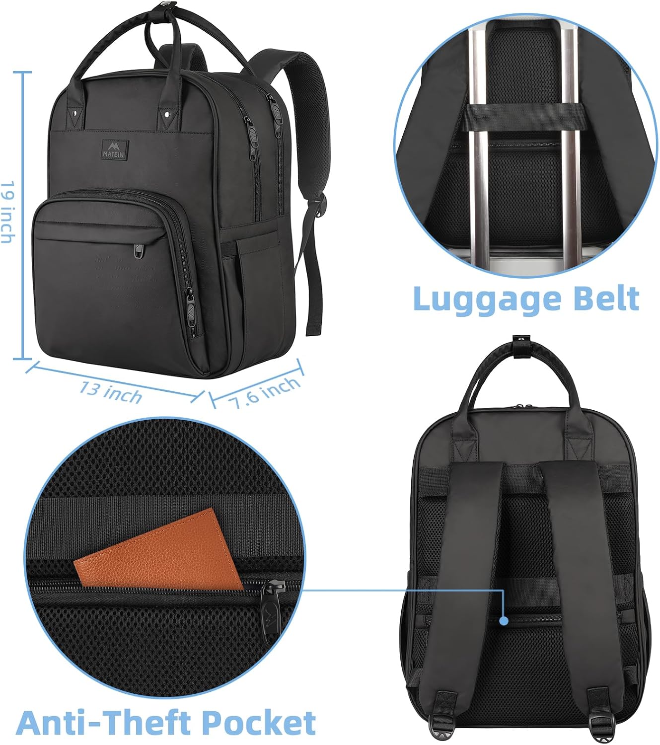 Backpack, 17 Inch Backpack MATEIN Nurse Extra Large Waterproof Laptop with Removable Organizer, Anti Theft Padded
