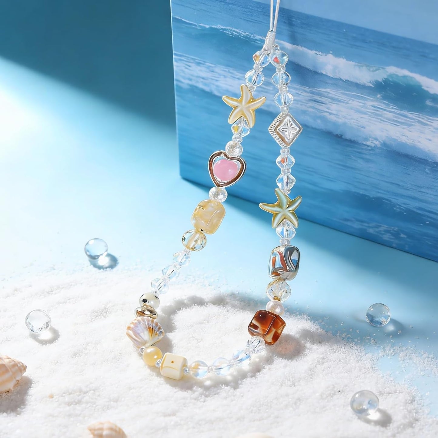 Beaded Camera Wrist Strap Cute Digital Camera Charm Lanyard Phone Charms Strap Beaded Camera Chain for Phone Bag