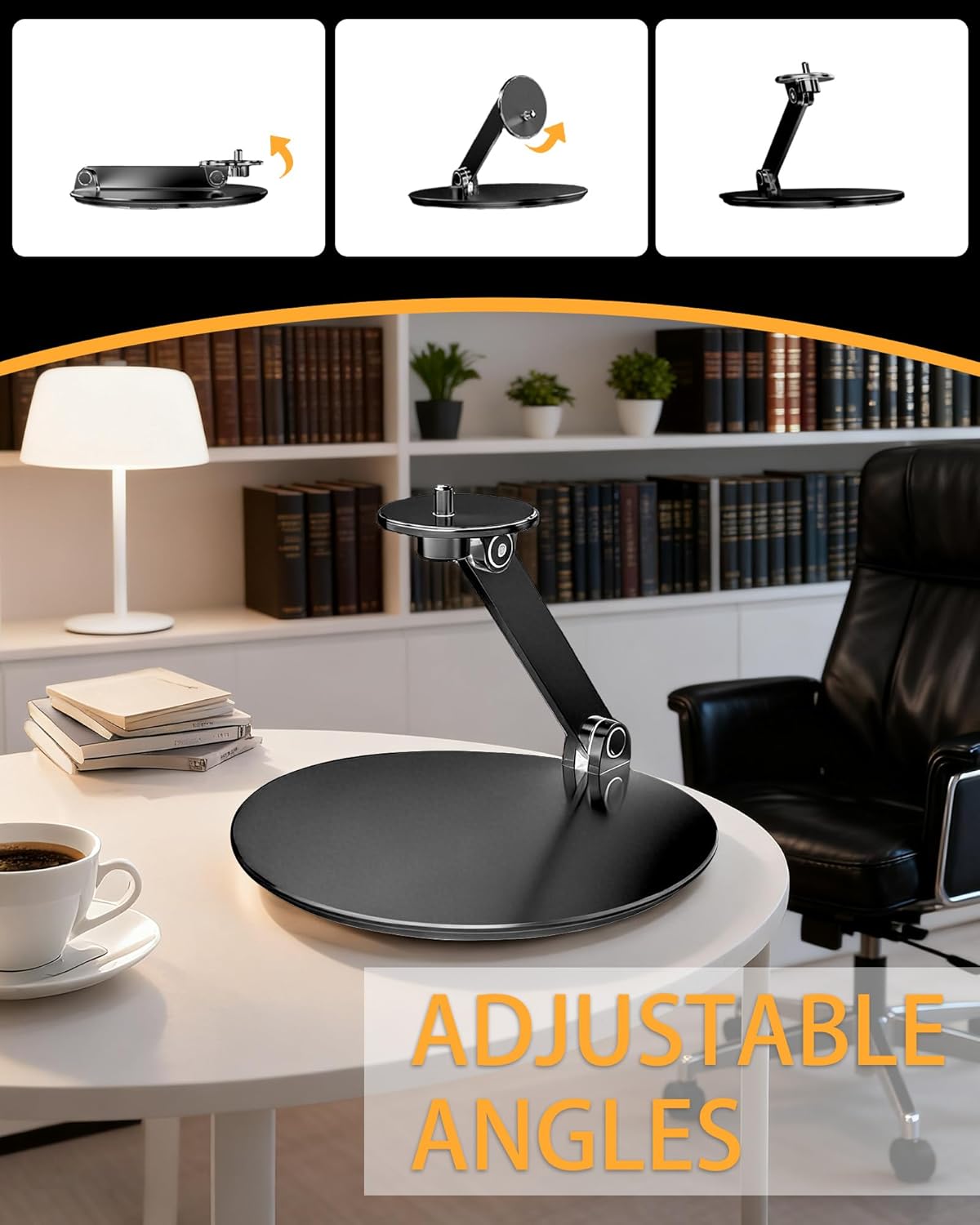 MAWADA 1/4" 360 Foldable Stand For Projector - Foldable Table Projector Mount with Thread, Height Adjustable, Rotation
