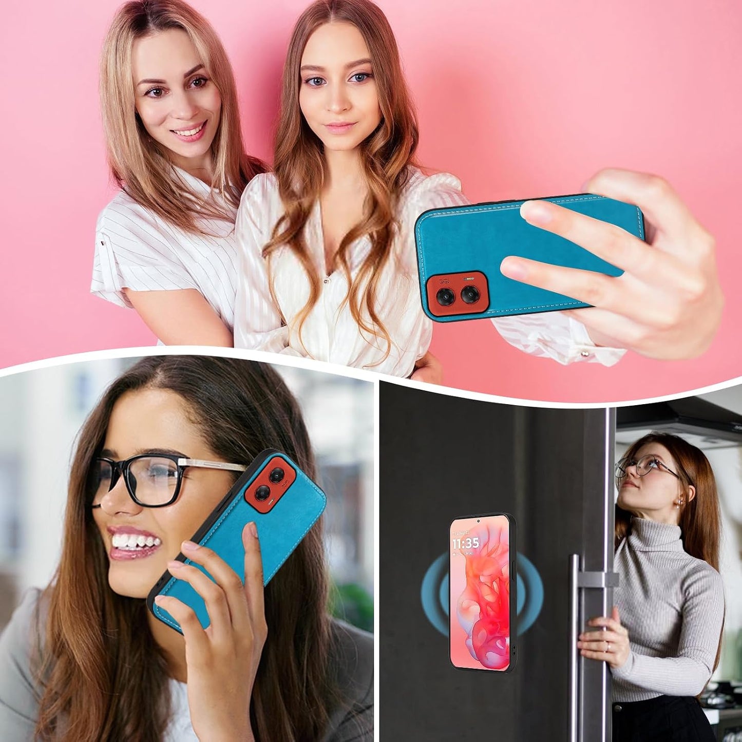 Asuwish 5G 2024 G5 Phone Case for Motorola Moto G Stylus Zipper Wallet Magnetic Detachable Cell Cover with Tempered