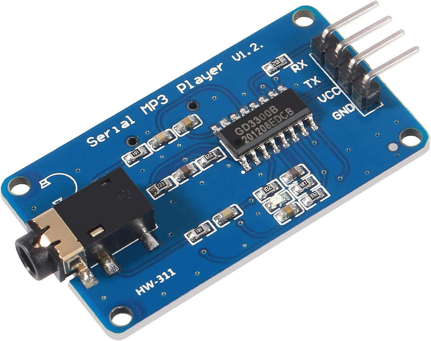 2Pcs YX5300 MP3 DORHEA UART Control Serial Music Player Module Voice Serial Port UART Control Module with TF Card Slot