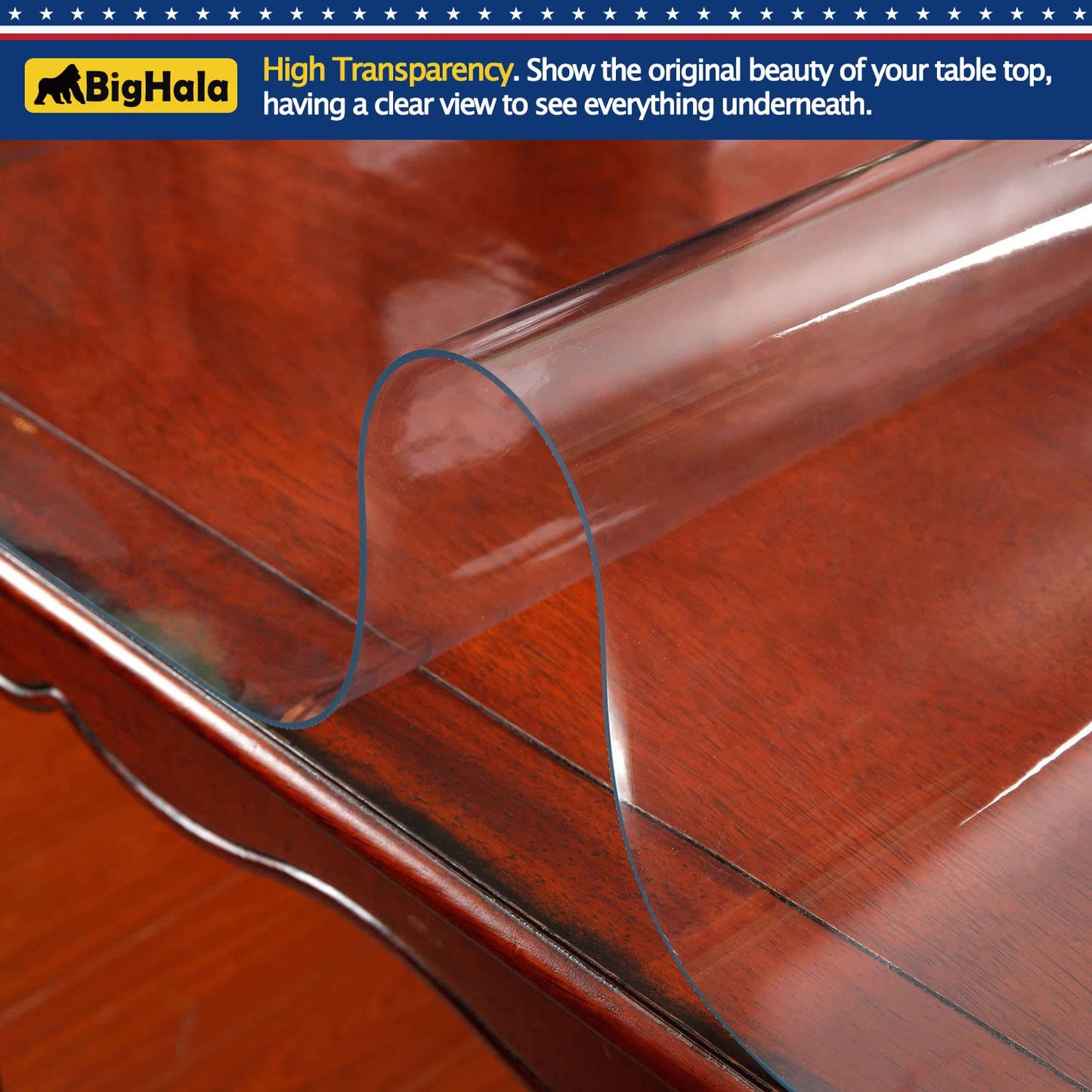 Clear Plastic Protector Wood Furniture Table Topper Protective Cover Dining Living Room Countertop Thick PVC Tablecloth Vinyl Mat Tabletop Protection Pad Wipeable Waterproof Table Cloths 20 x 60 Inch