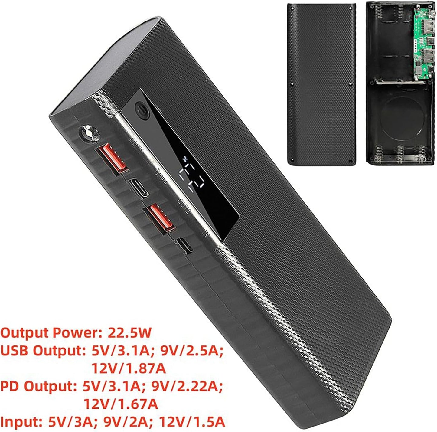 ZEZEFUFU 5 21700 DIY * Battery Charger Case Power Bank Box Fast Charging Free Soldering