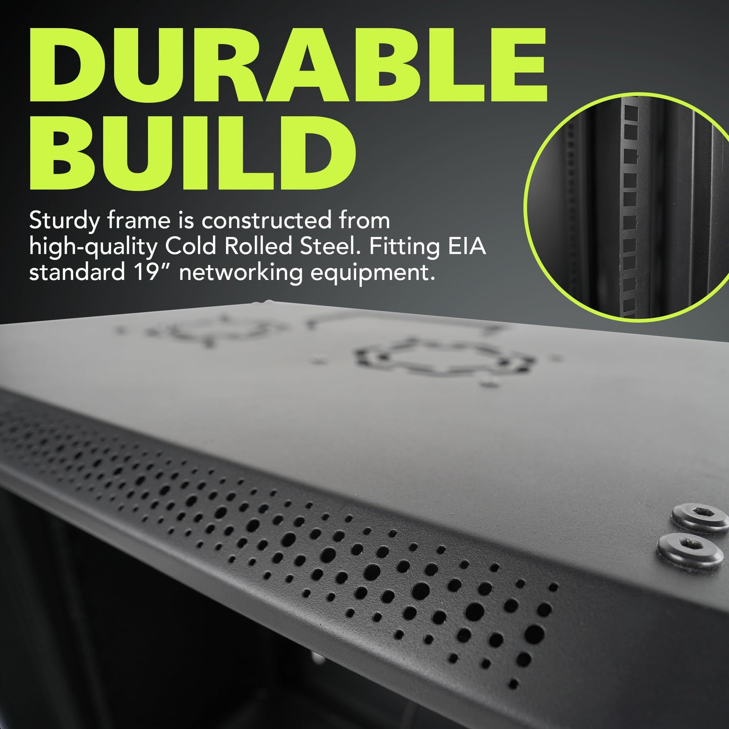 Pearington 12U Server Rack Enclosure with Glass Door, Cooling Fan, Locks, & Removable Side Panels - 12U Wall Mount Network Cabinet