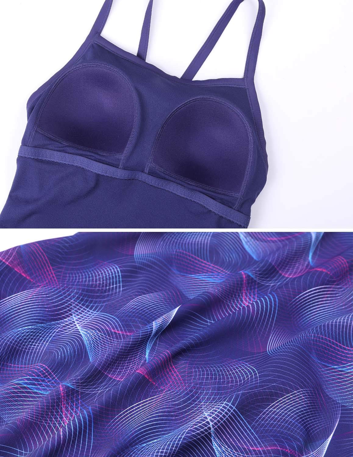 SYROKAN Women's One Piece Swimsuit Athletic Competitive Racerback Sport Swimwear Training Bathing Suit Mineral ash #1 30
