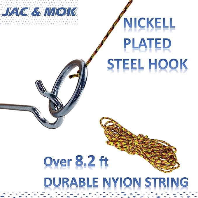 Hook and Ring Toss Game Swing Game DIY Kit -Stainless Steel Ring, Polyester Rope and Hardware