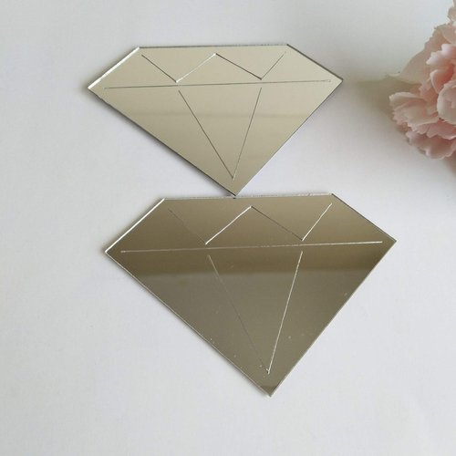20PCS Diamonds Acrylic Mirror Wall Sticker, Diamond wall Mirror Decals for Nursery Decoration DIY Marriage Room Kids Children Room Home Decoration DIY Craft (Silver)