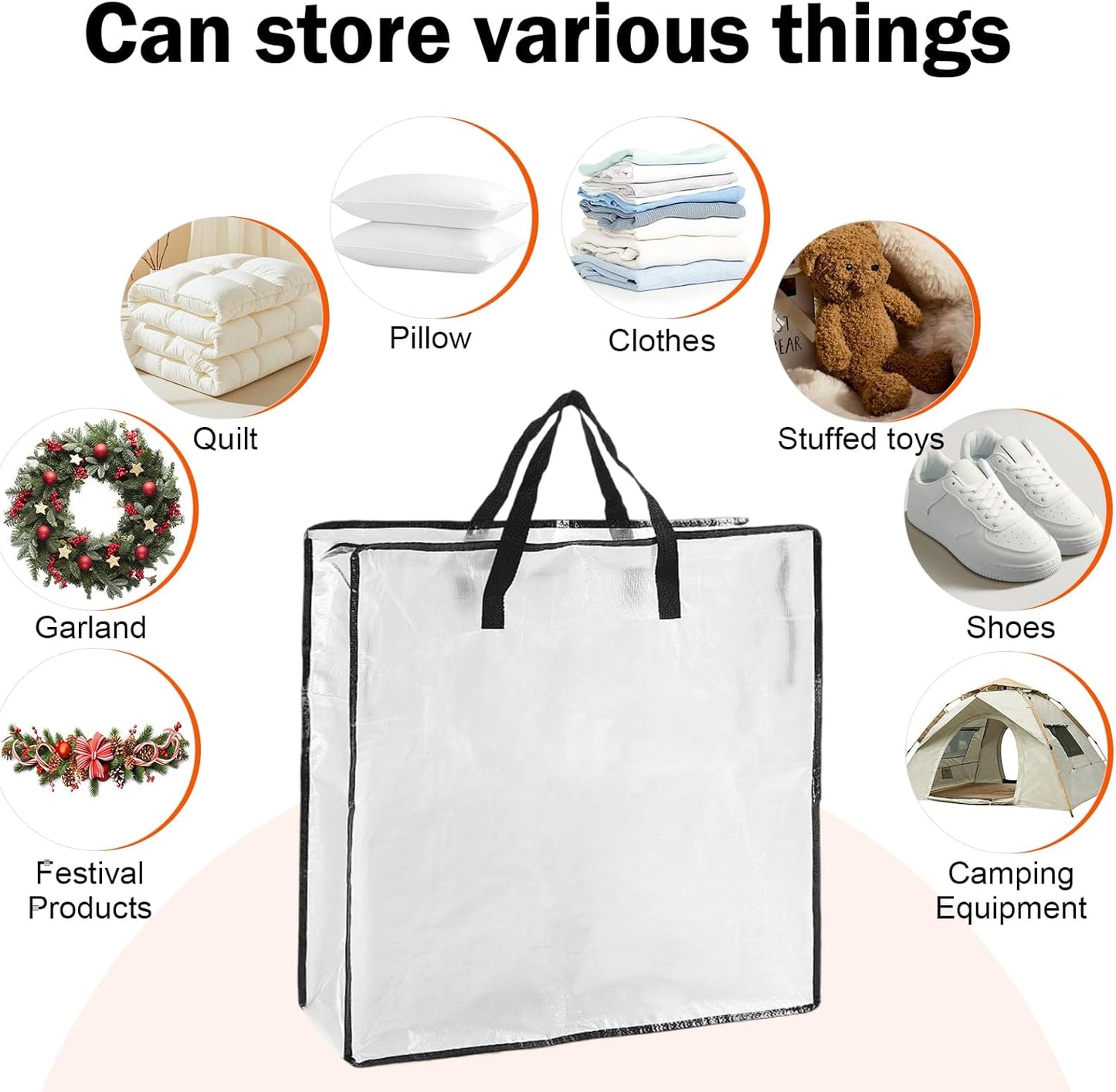 Skiennix Wreath Storage Container - 25-Inch Durable Polyester Bag with Handles for Holiday Decorations