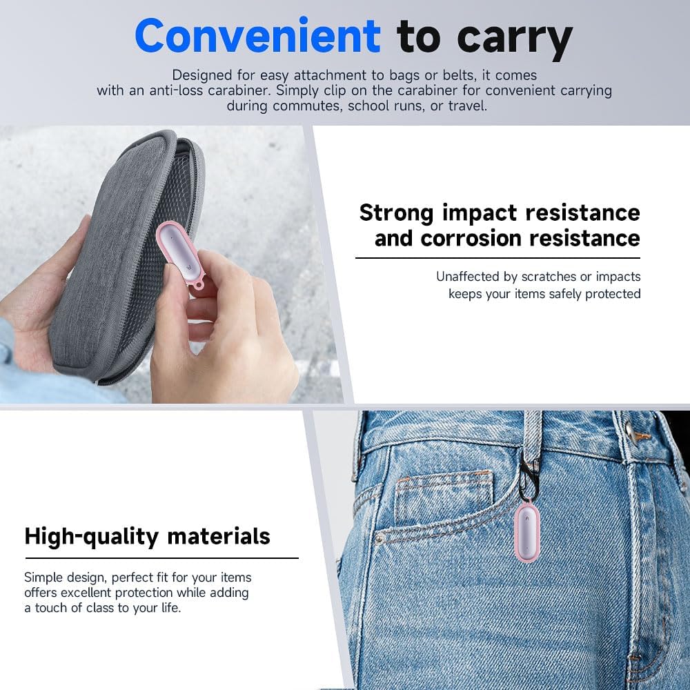 Tedubax Silicone Case PLAUD NotePin AI/NotePin S Voice Recorder Accessories with Lanyard - Pink