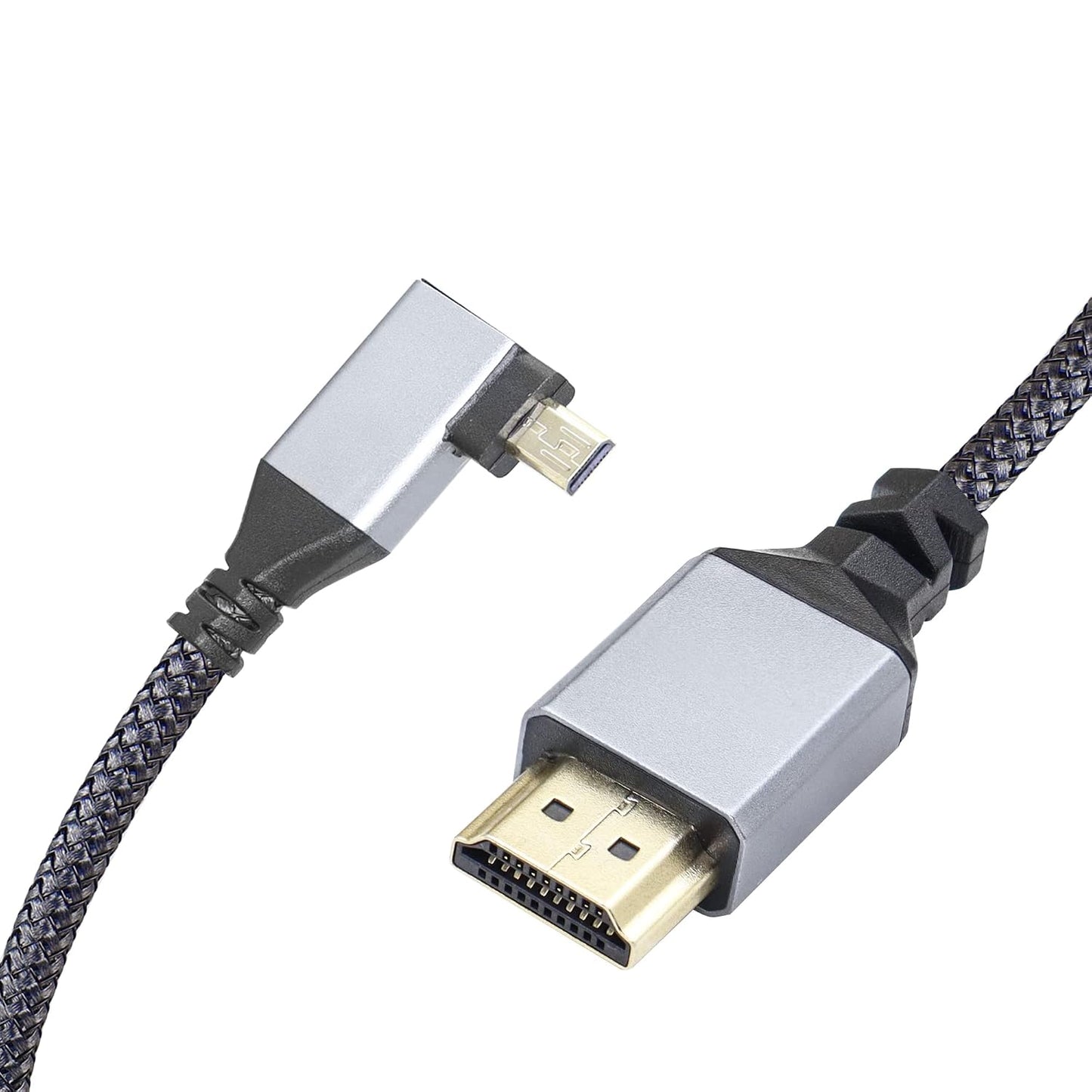 4K Cable,90 4K etc.(50cm) RIIEYOCA Micro HDTV to HDTV Adapter Degree Left Angle Micro hdtvMale to hdtvMale Aluminum