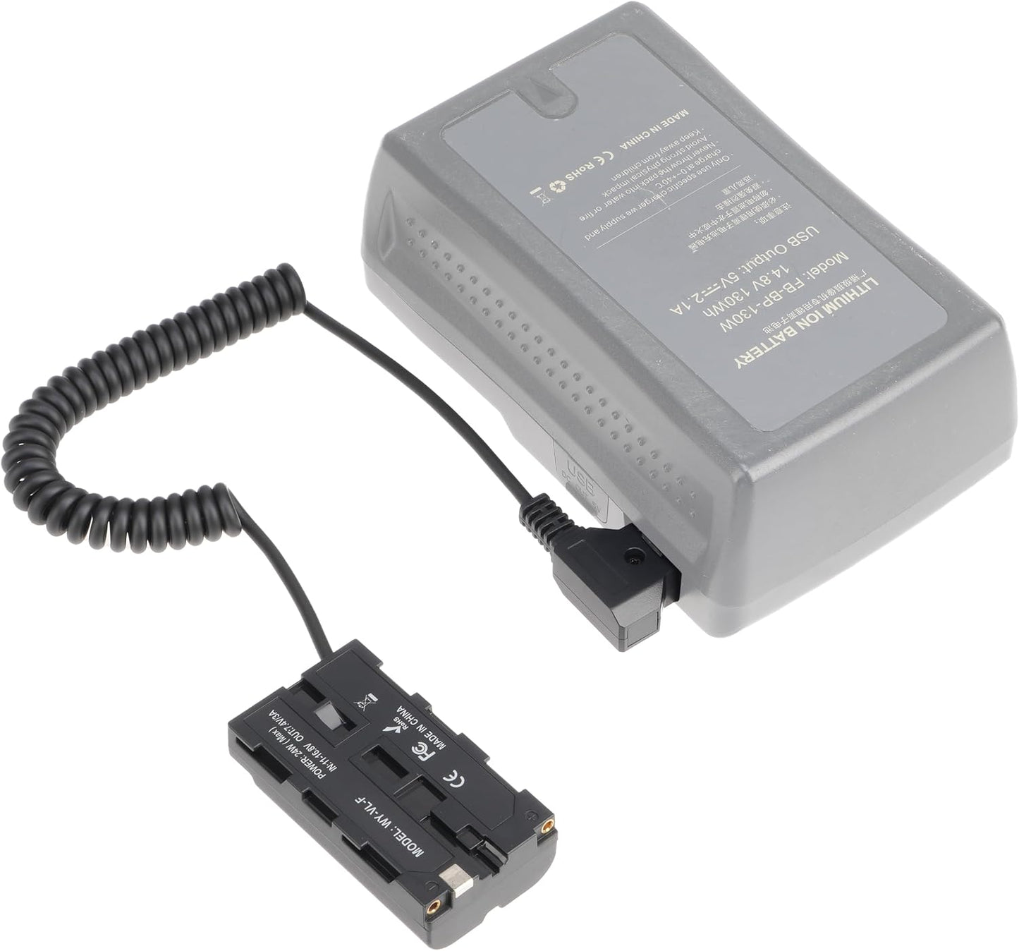 FocusFoto NP-F550 Dummy NP-F970 NP-F570 NP-F750 NP-F770 F960 D-Tap Connector to Full Decoded Battery Adapter Cable