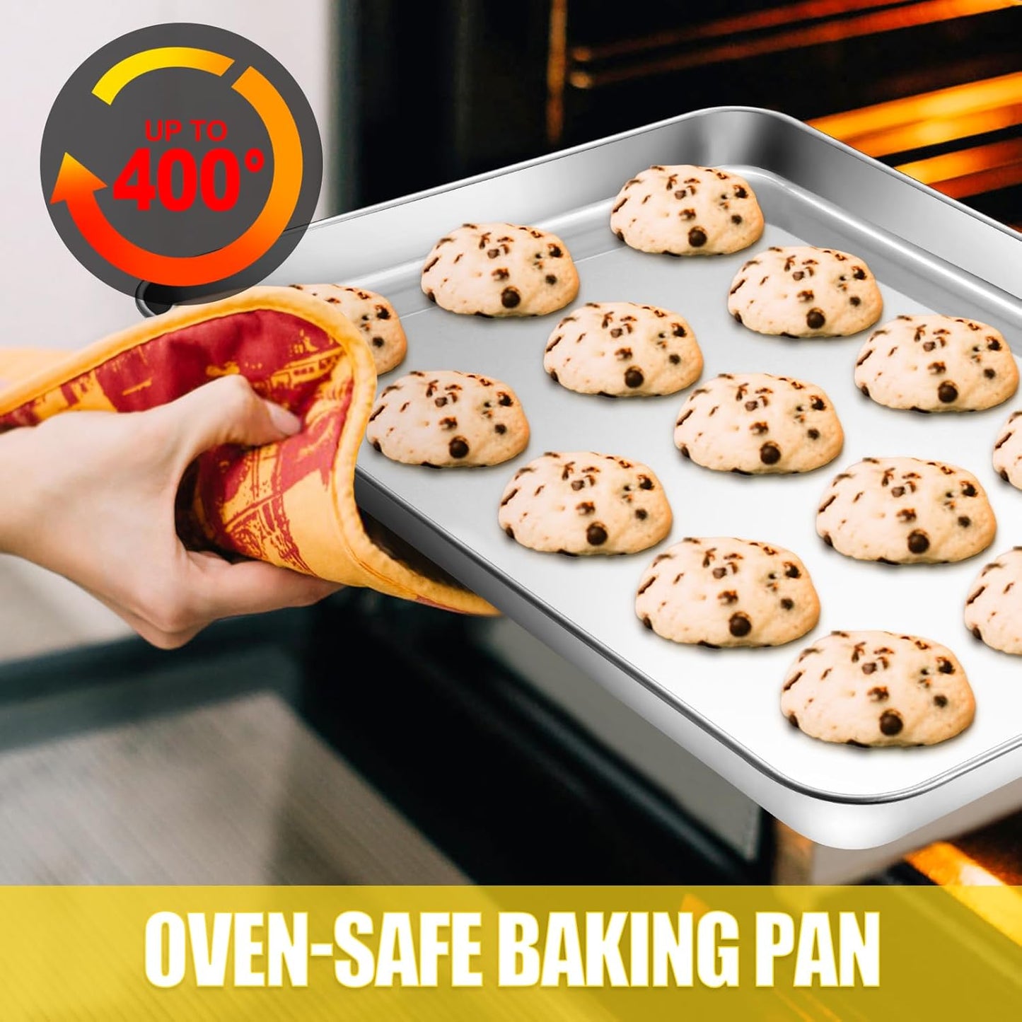 Terlulu Baking Sheet Set - Stainless Steel Cookie & Jelly Roll Pans | 2-Piece, 16'' x 12'' x 1''