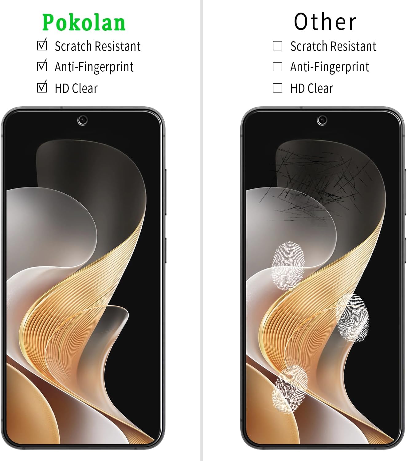 3 Pack S24 5G Pokolan Designed for Samsung Galaxy FE Tempered Glass Screen Protector, Fingerprint Unlocking, Bubble