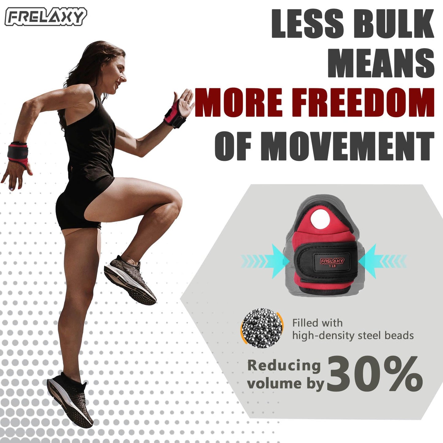 Frelaxy Wrist Weights with Thumb Loops Lock for Men Women 1lb*2 2lbs*2 3lbs*2 Ankle Weights Weighted Gloves for Running Strength Training Yoga Walking Exercises (Red, 1 lb x 2)