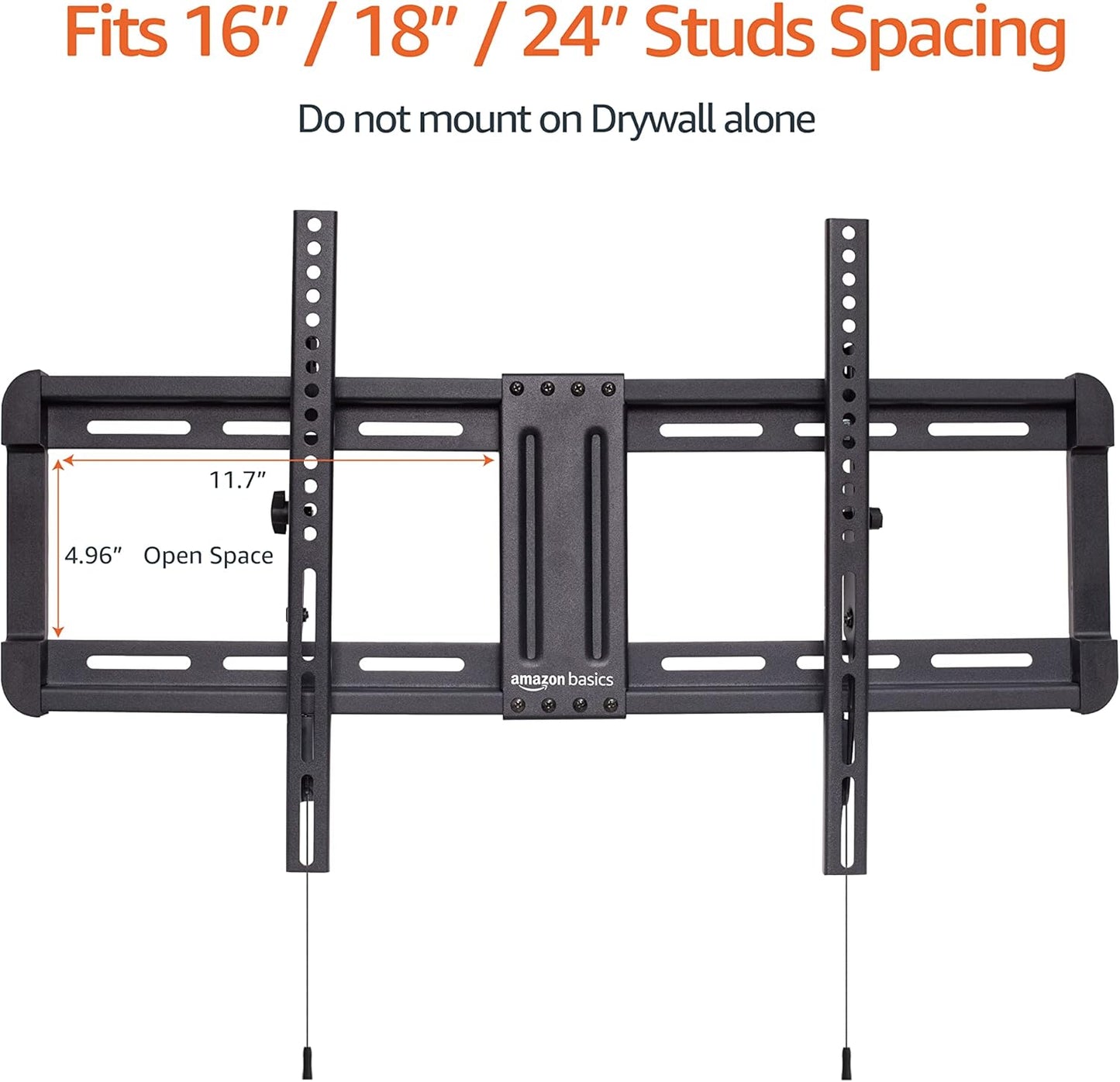 Amazon Basics 37" 86" Tilting TV Wall Mount with Horizontal Post Installation Leveling for to TVs, Wood Studs