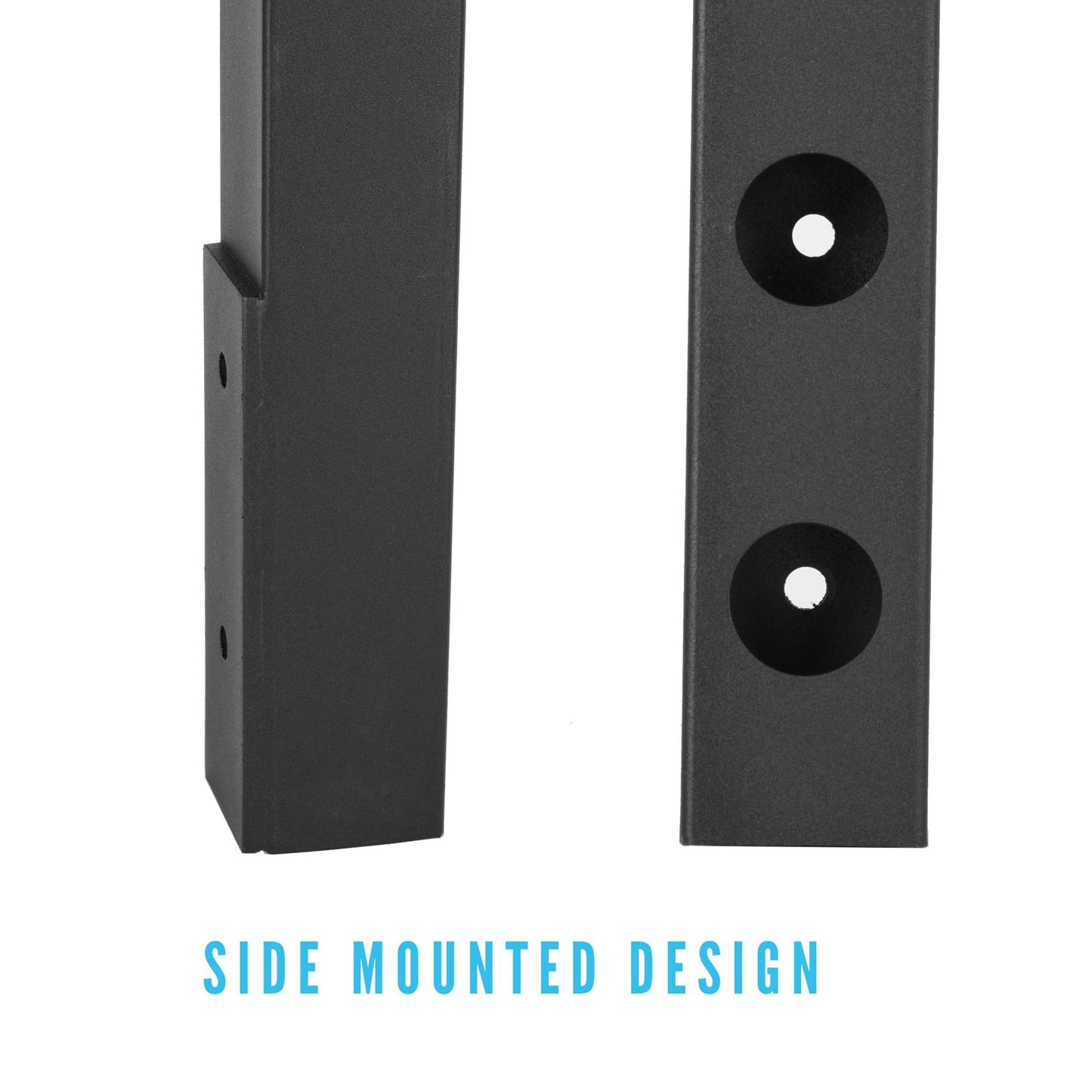 Senmit Cable Railing Post Fascia Mount-Stainless Steel Square Weldless 36"x2"x2" Pre-drilled Side Mount Metal Post for Wood Deck, Black 4 Pack