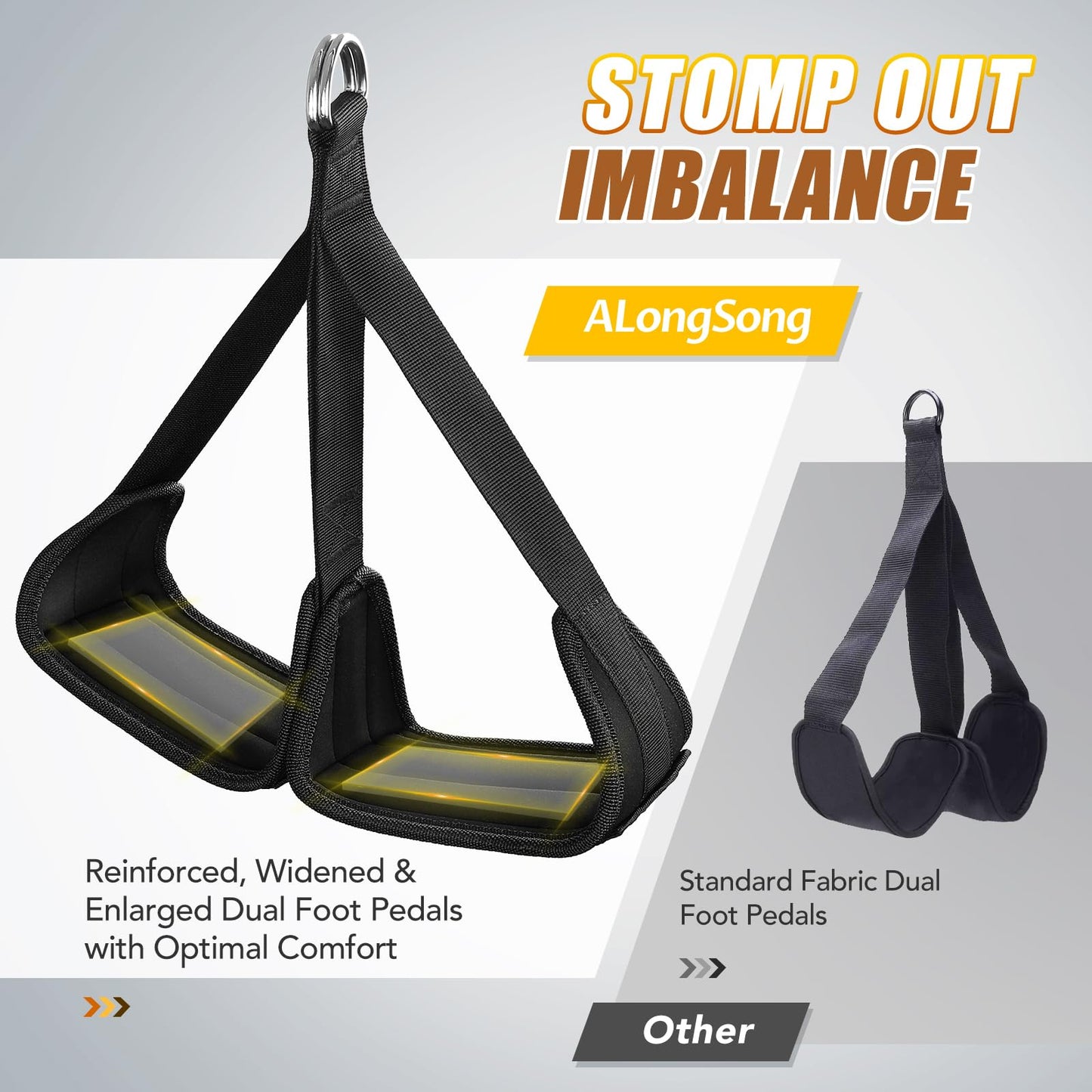 ALongSong Pull Up Assistance Bands with Foot Support Pedal Upgraded Heavy Duty Resistance Bands Adjustable Weight/Height with 4x80Lbs Bands&Measured Strap for Strength Training Home Gym Workout-Orange