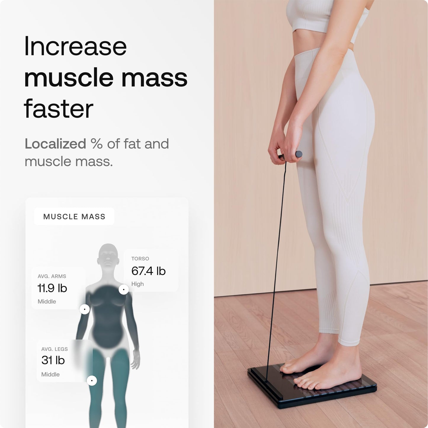 WITHINGS Body Scan - Smart Scale with Segmental Body Composition Analysis, Weighing Scales Body Weight & Vascular Age, Visceral Fat, Heart Rate, iOS/Android, Black