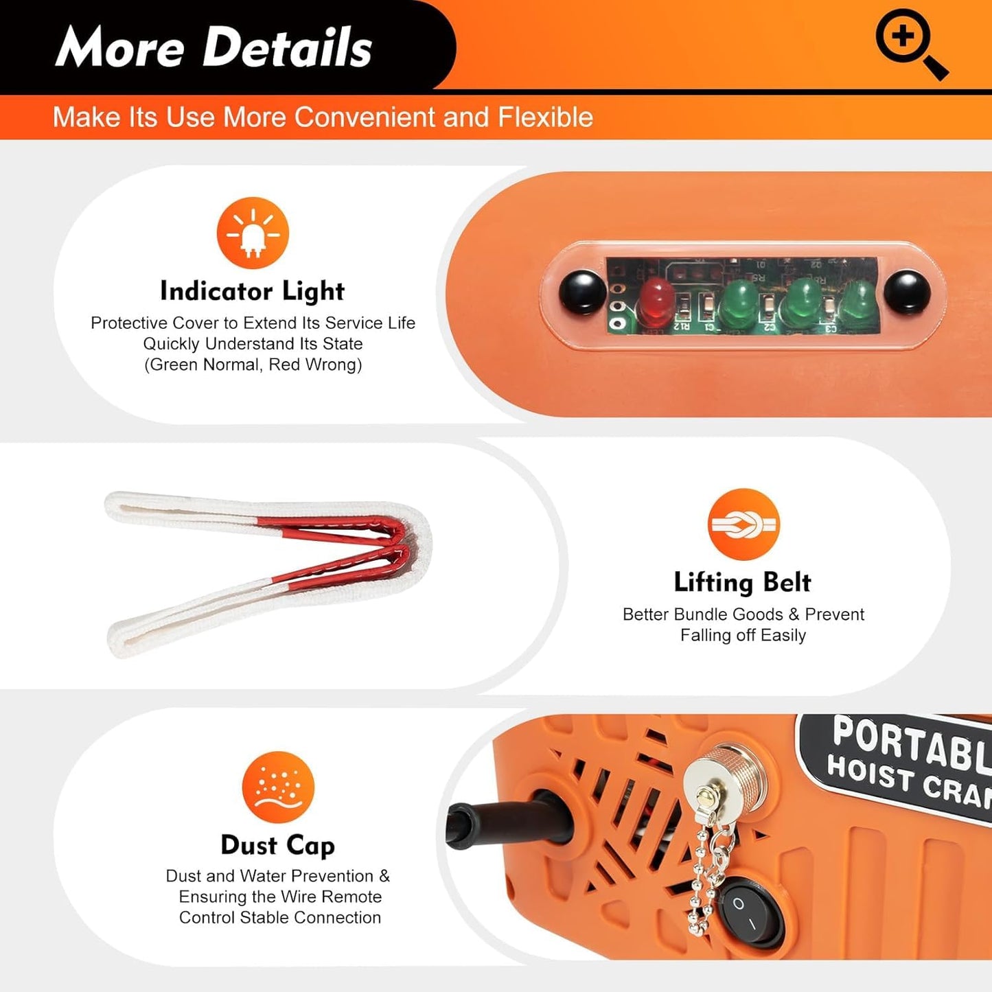 1100 lbs Electric Hoist Winch with Manual/Wired/Wireless Remote Control, 1500W Portable Pure Copp Electric Winch Crane 25 ft Lifting Height 16 ft/min Overload Protection for Towing Lifting