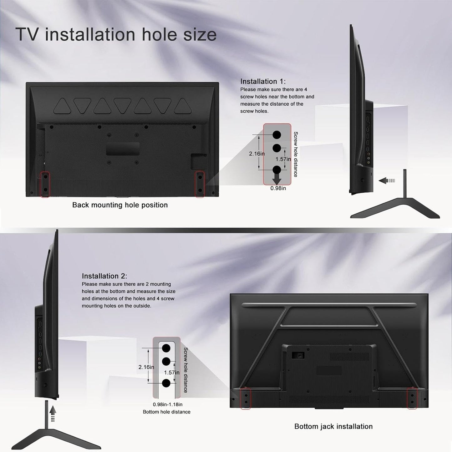 Generic 32-65 Inch 45kg 20-55mm Universal TV Stand Legs | Aluminum Alloy, Fits TVs | Height Raising Feet for Flat