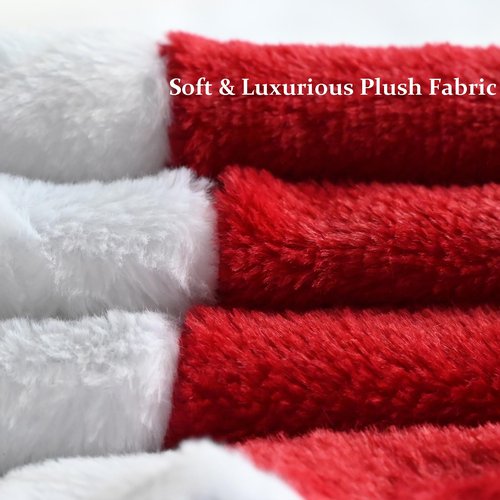 48 Inch Christmas Tree Plush Skirt,Faux Fur Christmas Tree Skirt with Snowflakes,Christmas Decorations Tree Base Skirt for Xmas Tree Decoration,Holiday Home Party Decor