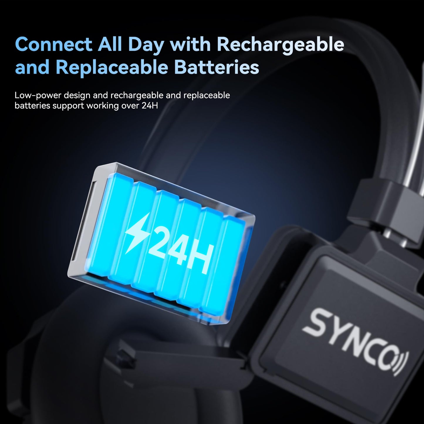 SYNCO XTalk XPro Wireless Intercom Headset with Antenna Enhanced Signal Reception 2.4GHz Full Duplex Random Master Device Design for Team Communication Headset (Xpro2 Two Users)