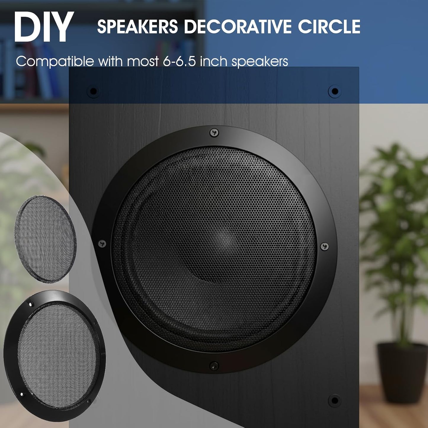 SynHHergyx 2 6.5 Inch Pcs Metal Mesh Speaker Grill Covers Speaker Grill ABS Plastic Frame Subwoofer Protective Case