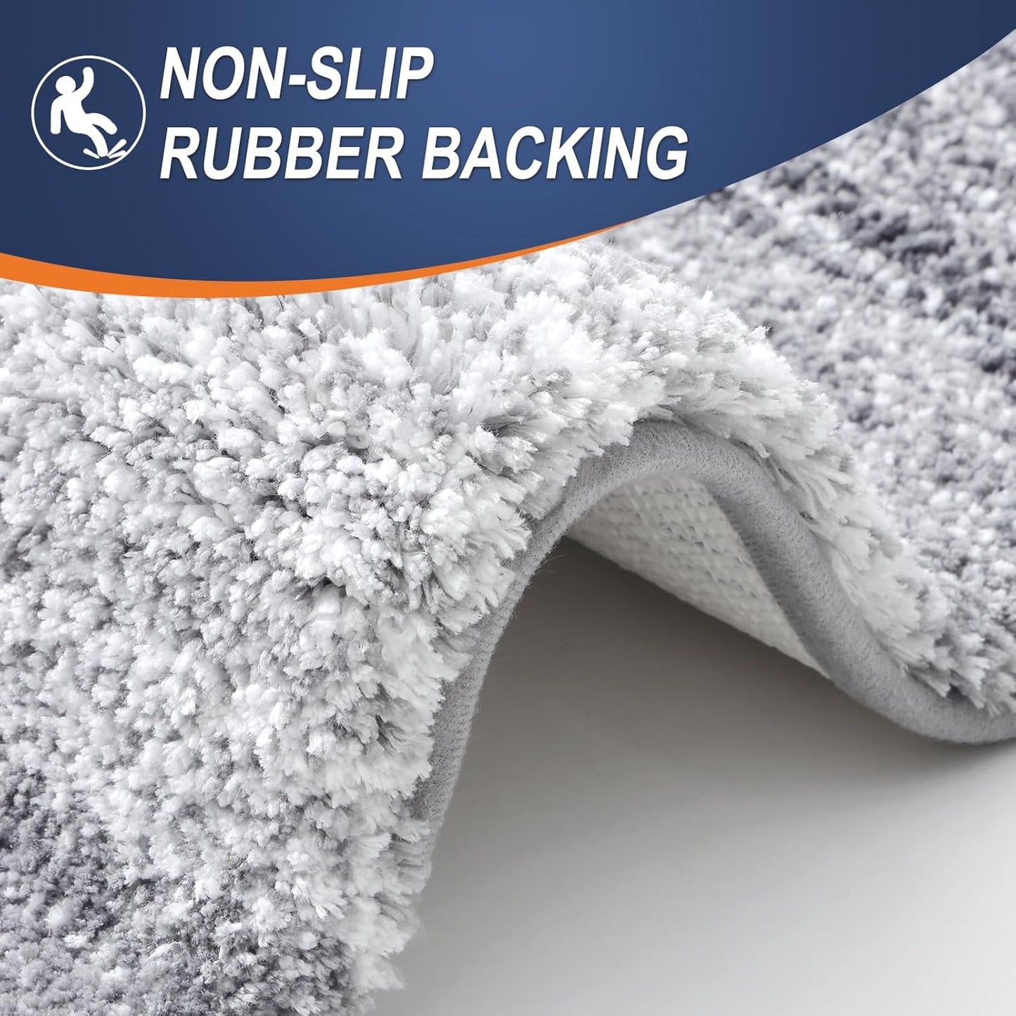 OLANLY Bathroom Runner Rug - Extra Soft Microfiber Mat | Quick Dry & Washable 59x20, Light Grey