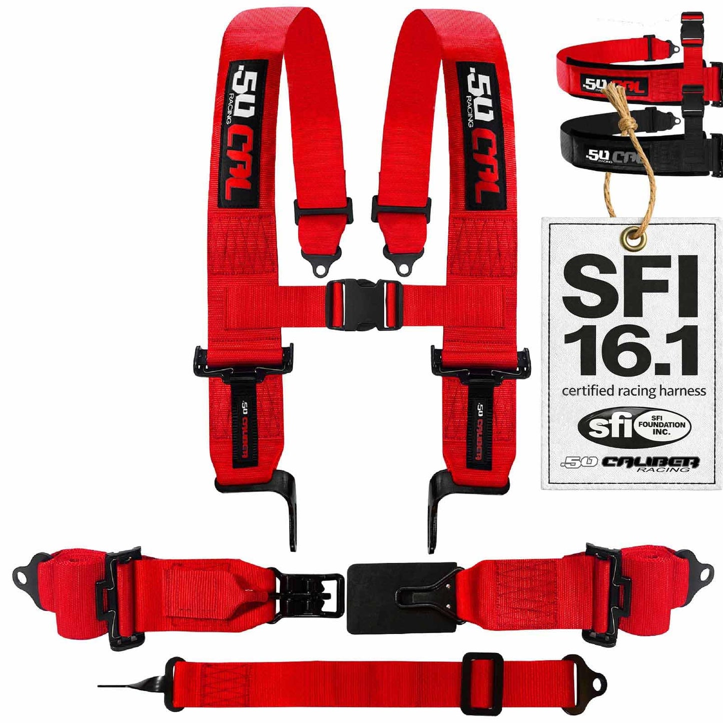 1pc Red 3" 5 Point Harness SFI certified for Bucket Seat, Quick Release Race Latch, Racing Harness 5 point, Race Car, Off Road, UTV, RZR 5pt [6092]