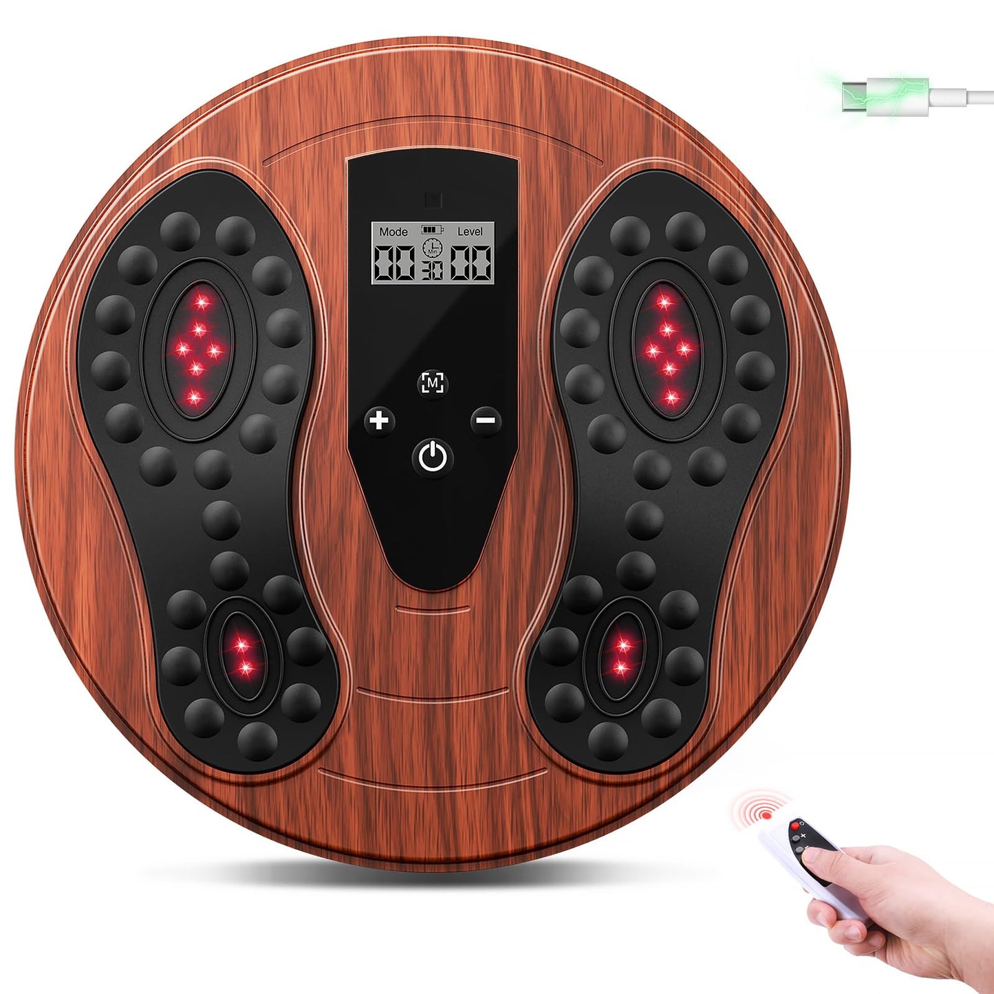 EMS Foot Massager with Infrared Therapy for Neuropathy & Pain Relief – Rechargeable Electric Muscle & Nerve Stimulator for Feet & Calves, Blood Circulation Booster, Plantar Fasciitis Relief