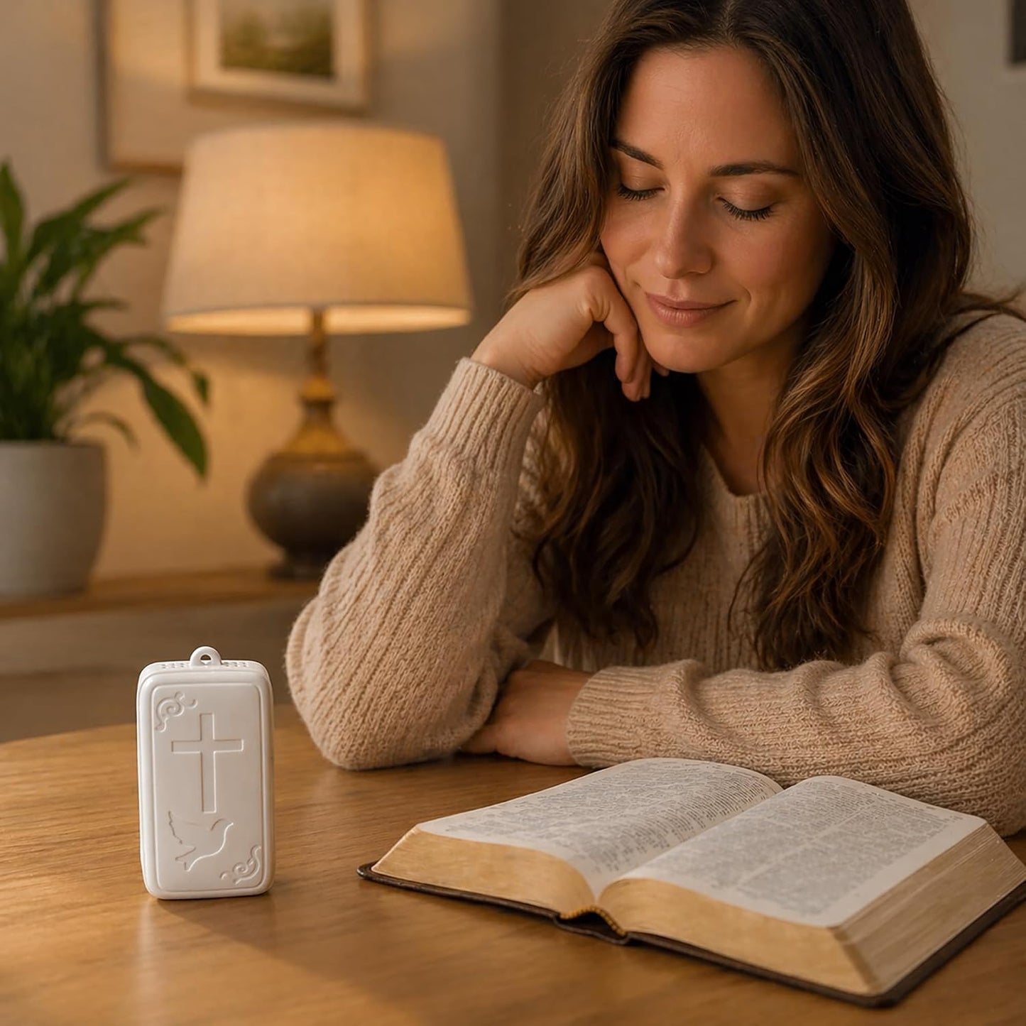 AHEHOLY Mini Bible Player with Selected KJV Scriptures, Psalms, Prayers & Hymns, Key-Sized Rechargeable Christian Gift