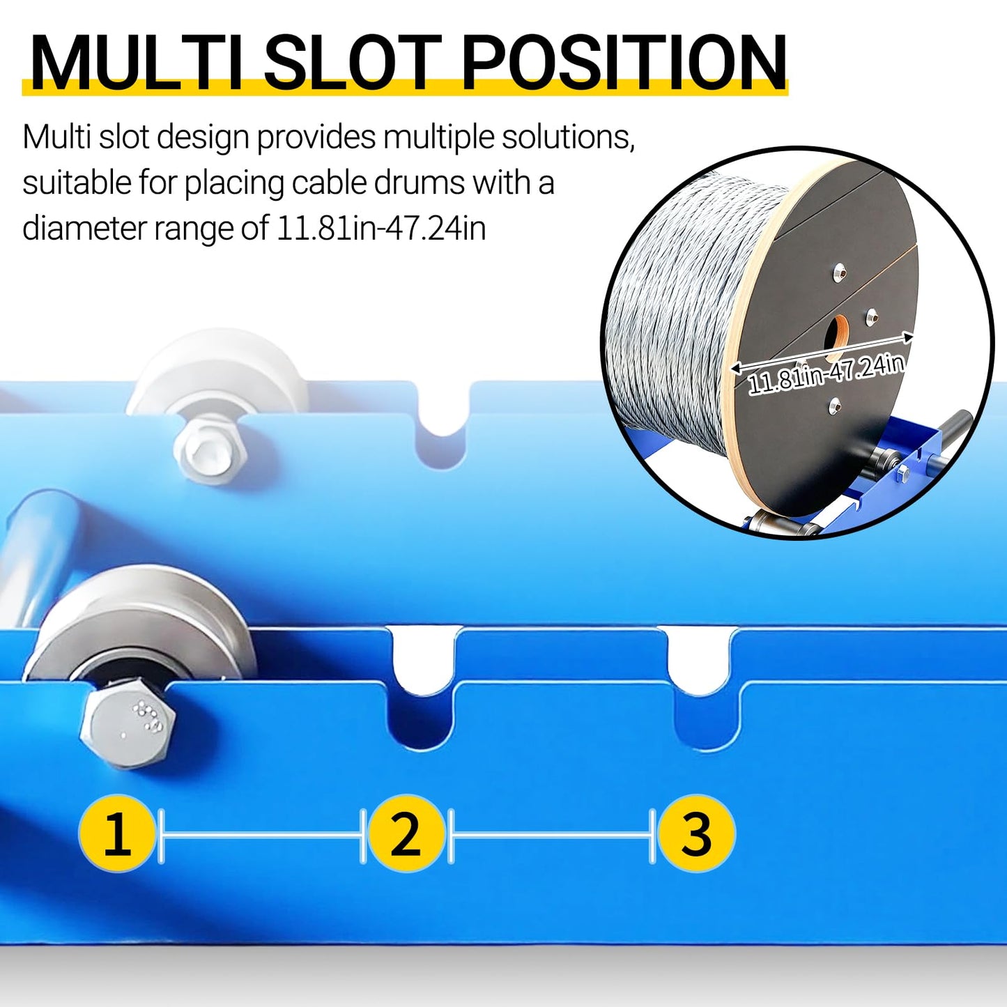 Cable Drum Roller, Heavy Duty Cable Caddy,Wire Unwinder Dispenser, Double Rail Wire Stand for Drum Reel Max 39.4in Width, 2 Ton