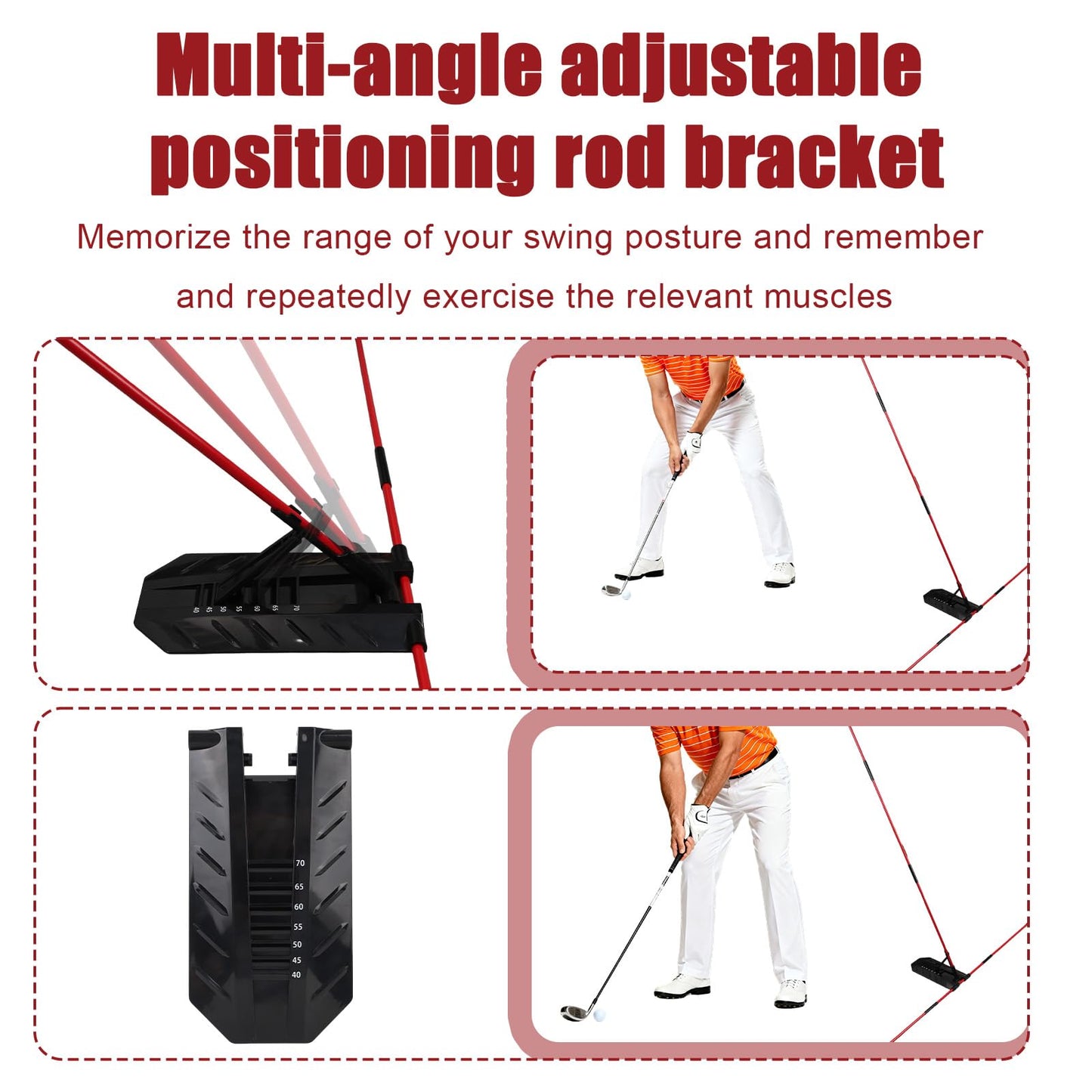 Pro Golf Alignment Sticks Holder, Golf Swing Plane & Path Training Aid Posture Alignment Trainer Equipment for Beginners Enthusiasts & Golfers Practice of All Ages