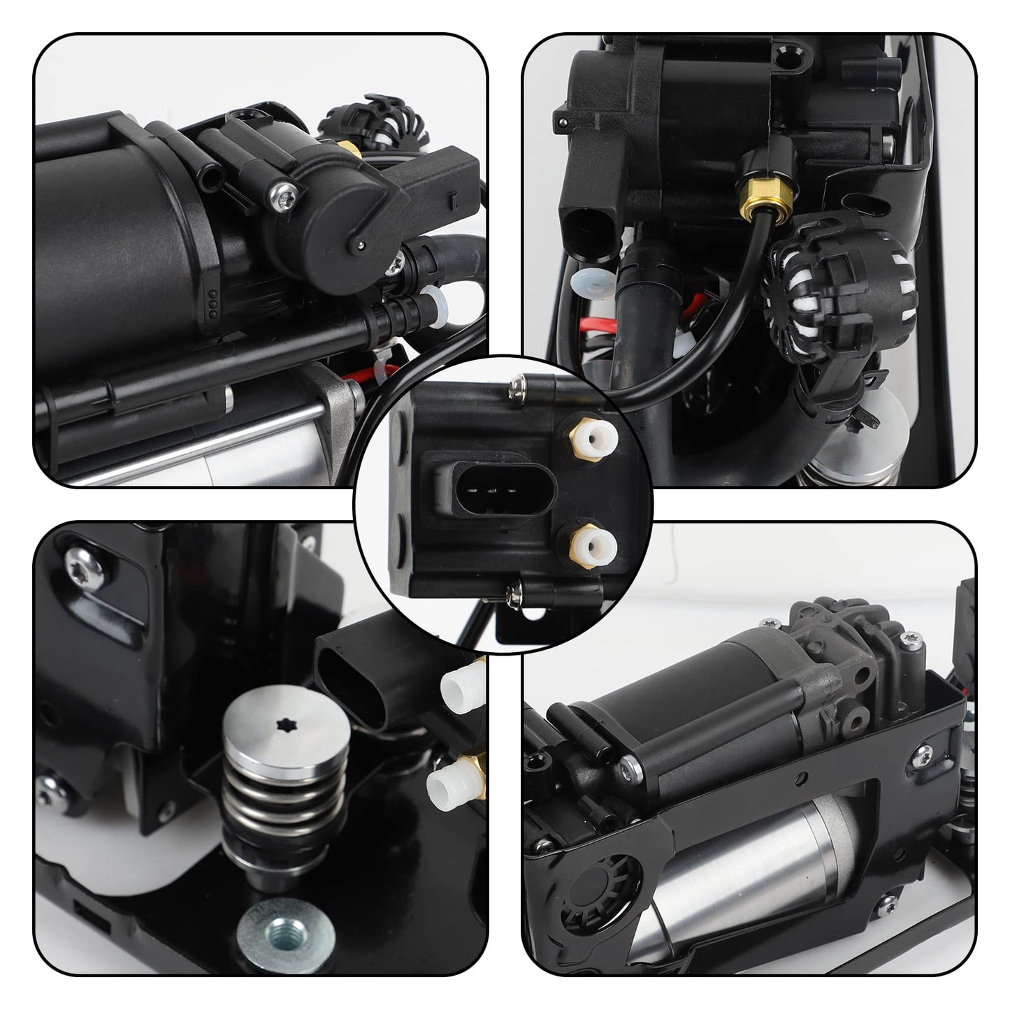 RXLUCKIES Compatible with Air Suspension Compressor BMW 37206789450 F01 F02 F04 F11 535i 550i 740i 740Ld 750i 760Li Alpina B7（Compressor+Bracket+Valve Block）