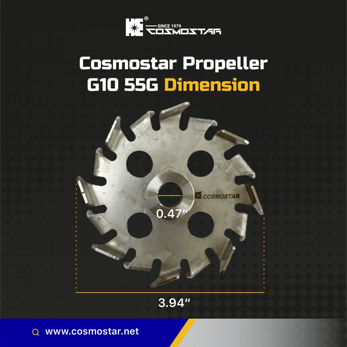 Cosmostar Stainless Steel Mixing 2 Gear Blades 55 Gallon Paint Mixer Stirring Propeller Tools for Paint Epoxy, Resin, Silicone Stirrer Paddle with OD: 0.47” Shaft Rod, Gear OD: 3.9" (2 Blades)