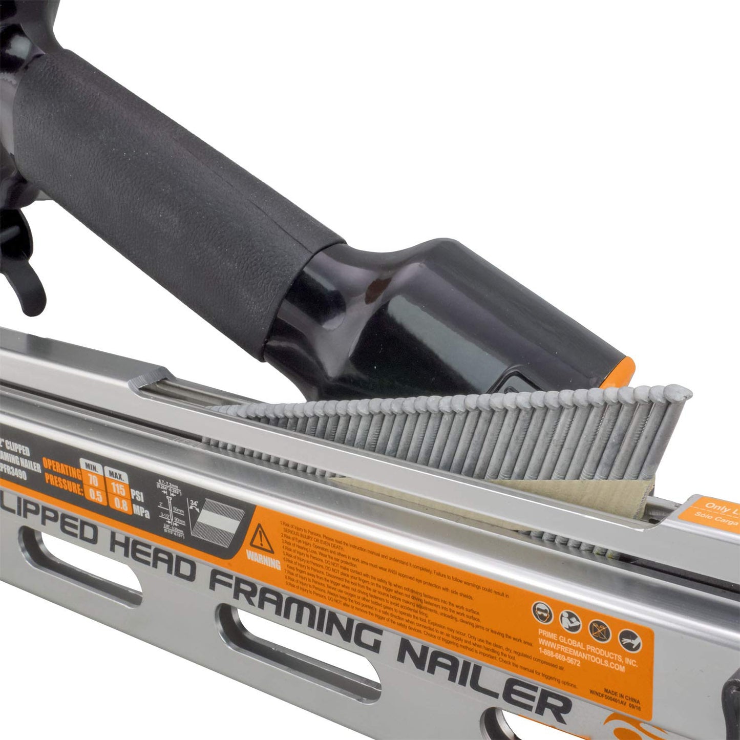 Freeman PFR3490 Pneumatic 34 Degree 3-1/2" Framing Nailer with Belt Hook