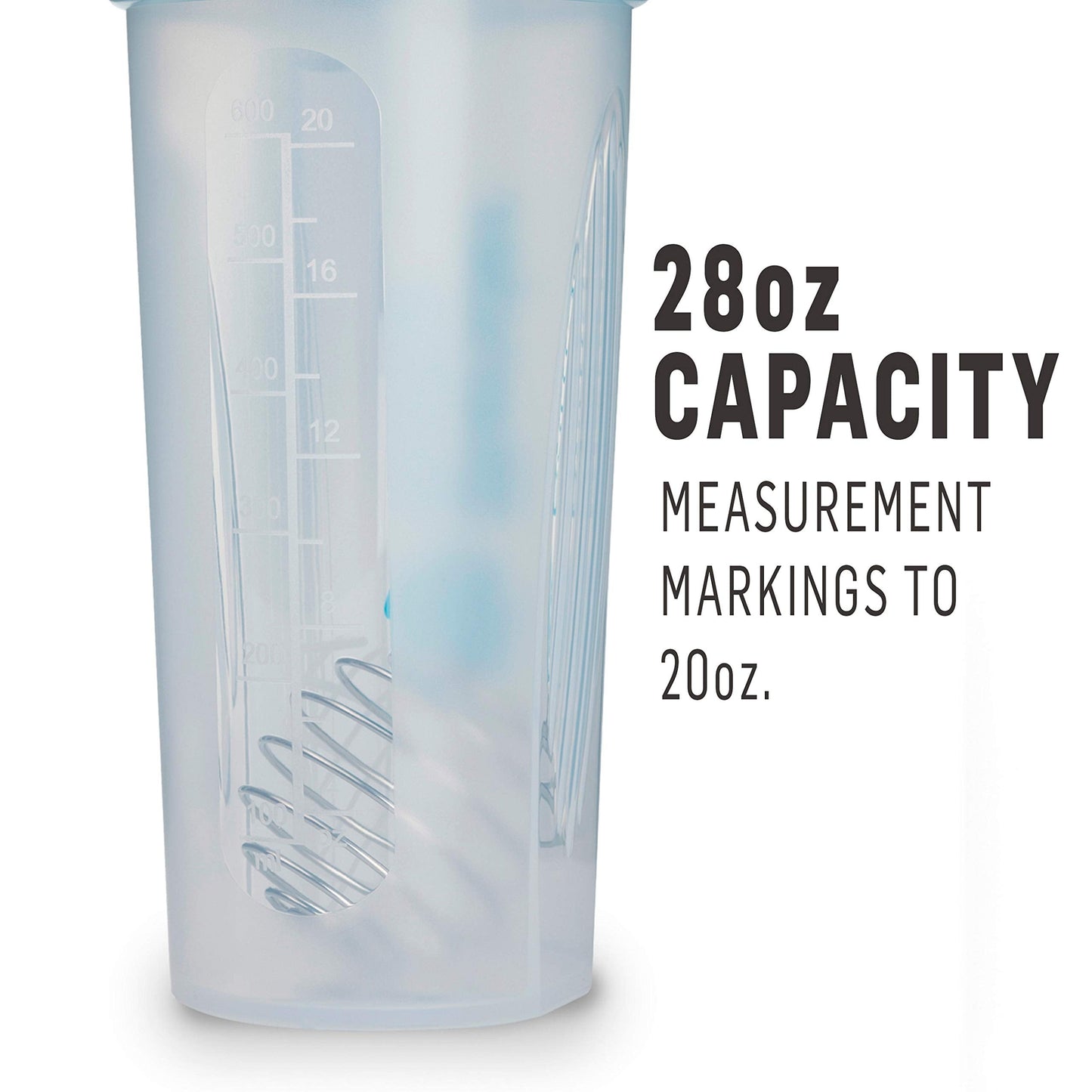 BlenderBottle Classic Shaker Bottle Perfect for Protein Shakes and Pre Workout, 28-Ounce, Clear/Black/White