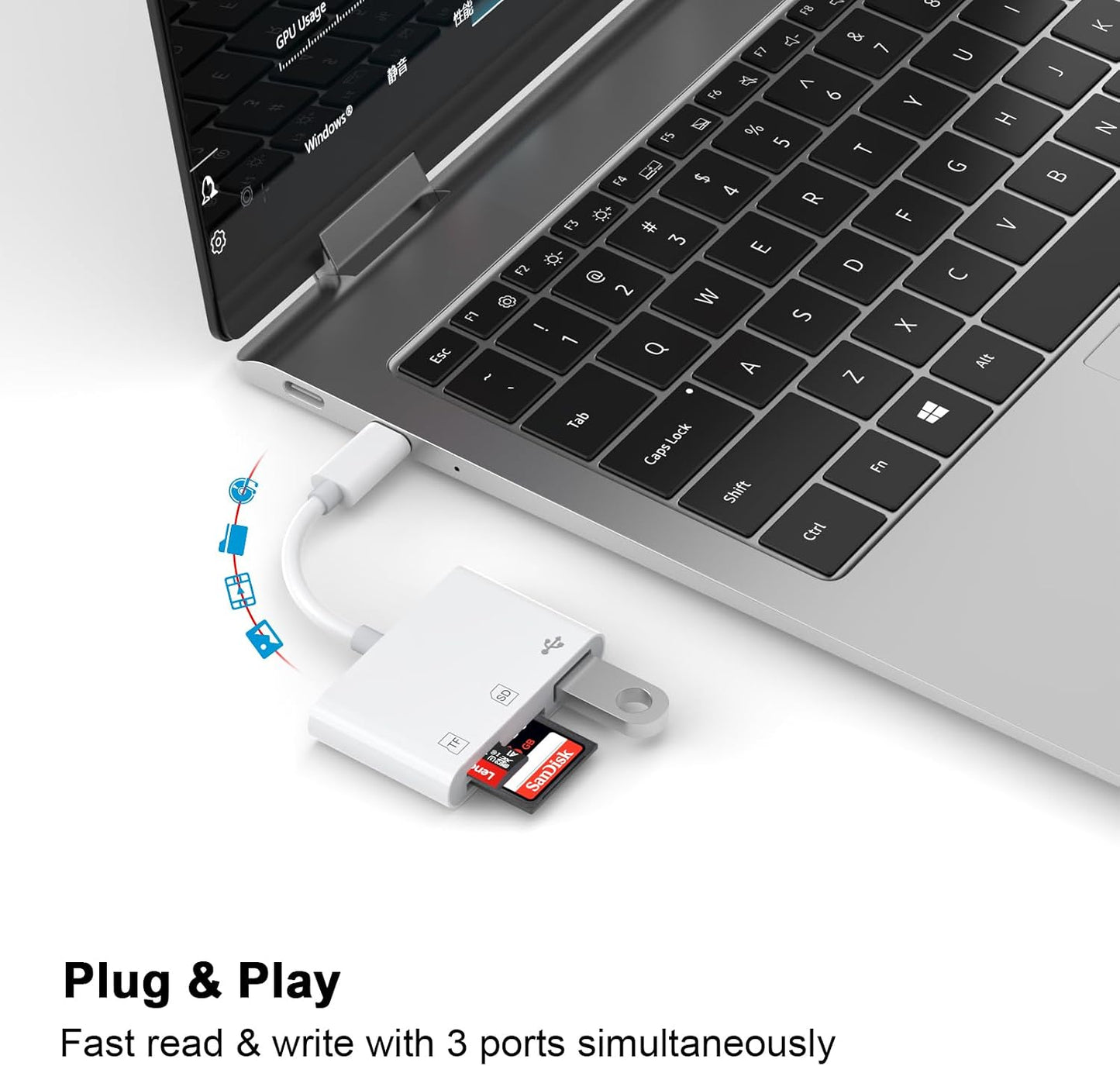 Smilebridge 17 16 15 3-in-1 USB C SD Card Reader for iPhone Pro Max iPad MacBook, Type C Memory Trail Camera Card