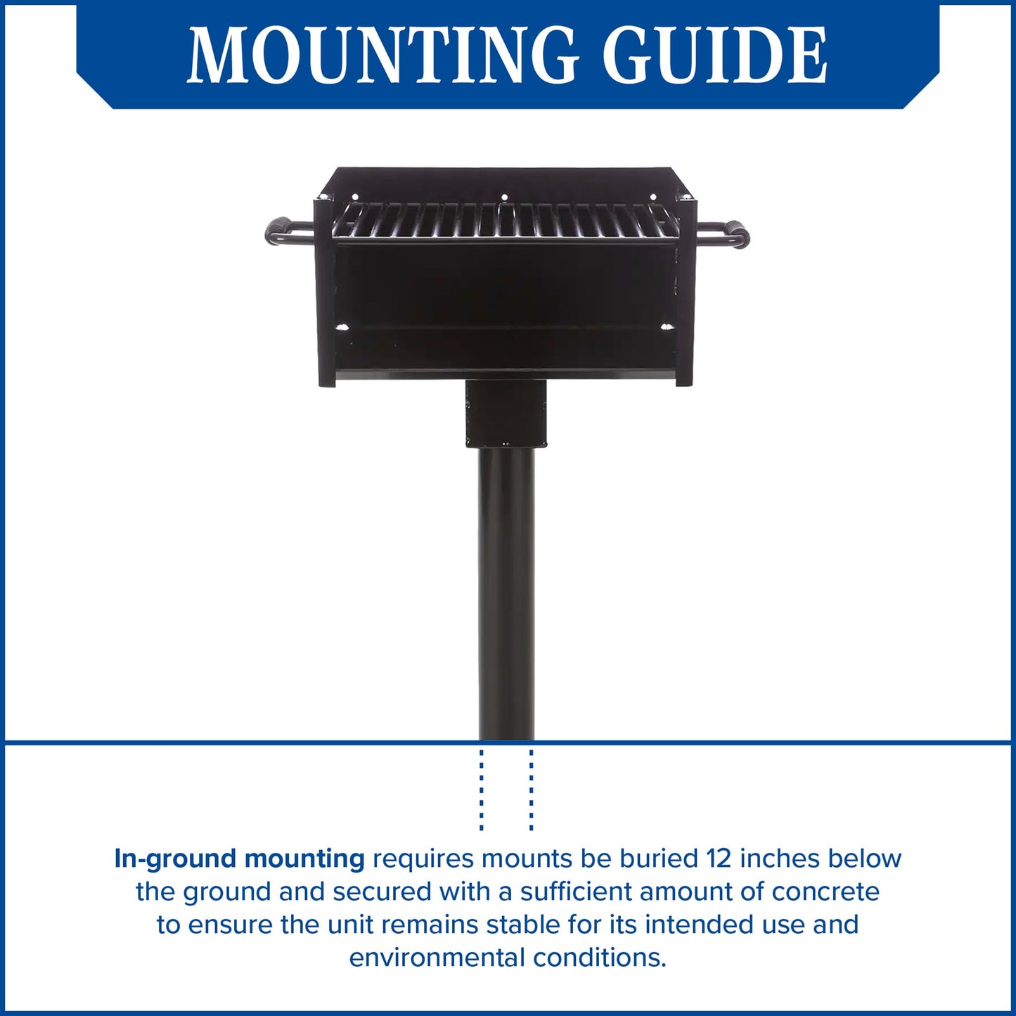 Commercial Grade Park Grill – Heavy-Duty Steel with 300 Sq Inch Cooking Grate, 360° Swivel Post, Made in the USA by Jamestown Advanced Products