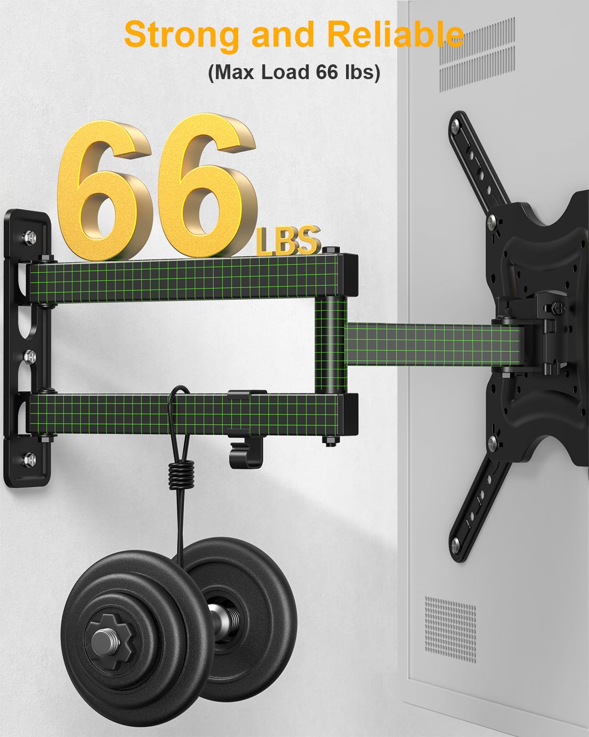 XVCAS 19-55 Inch 400X400 mm, 66 lbs Full Motion TV Wall Mount,vesa Monitor Mount Tv Brackets for LED LCD Flat Curved