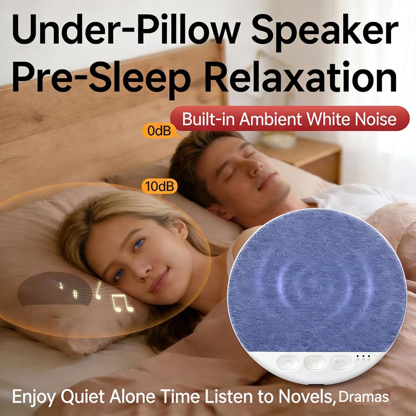 serfpardis 2026 (2Pcs New Pillow Speaker for Sleeping, Under Pillow Speakers for Sleeping Bluetooth with White Noise