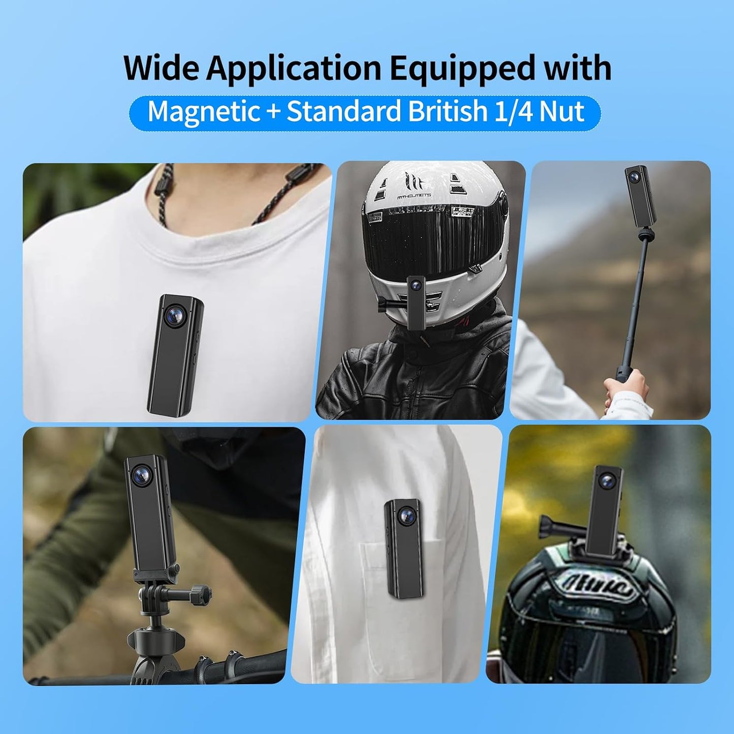 DBJIBF 64GB, 4K 30FPS Mini Body Camera Action POV Camcorder, Wearable Body Worn Cam with Audio and Video Recording