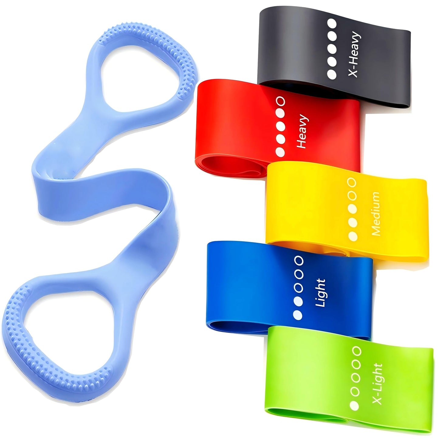 Resistance Bands for Working Out 6 Pack Resistance Bands for Arms,Elastic Pilates Flexbands for Physical Therapy Yoga, Stretch Exercice Loop Bands for Booty Legs