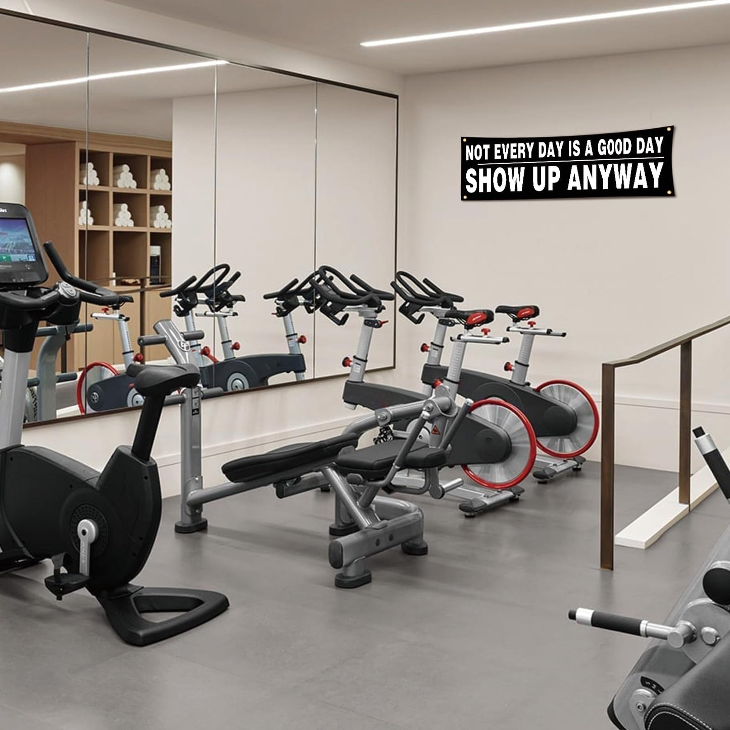 Lyeedoom Motivational Gym Cool and Stylish Encouragement Banner Tapestry - Inspire Your Workout Willpower and Keep Your Mind Focused - Perfect Flag Decoration for Gyms, Garages, Dorms, and Offices