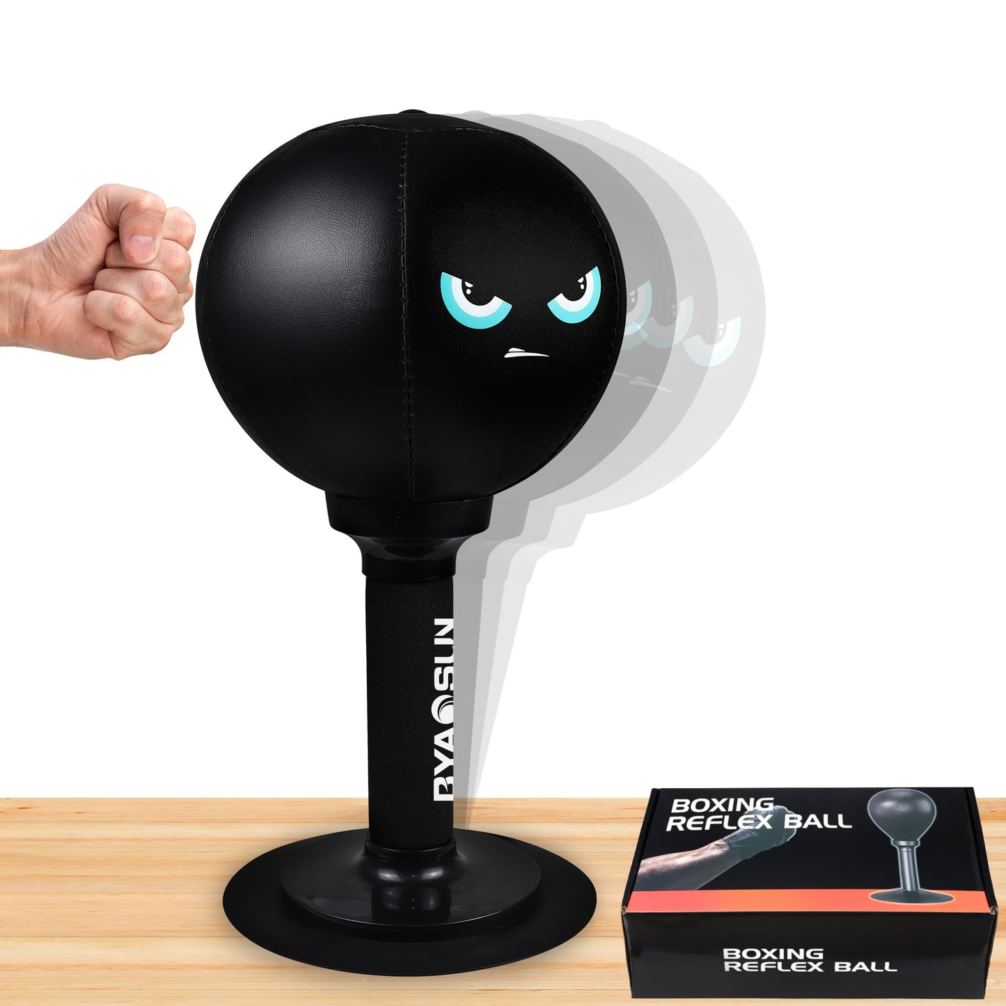 Desktop Punching Bag,Portable Strong Suction Cup Boxing Bag Speed Balls,for Home or Office Boxing Stress Relief Training,Fun Punch Gift for Kids or Adult or Coworker(Black)